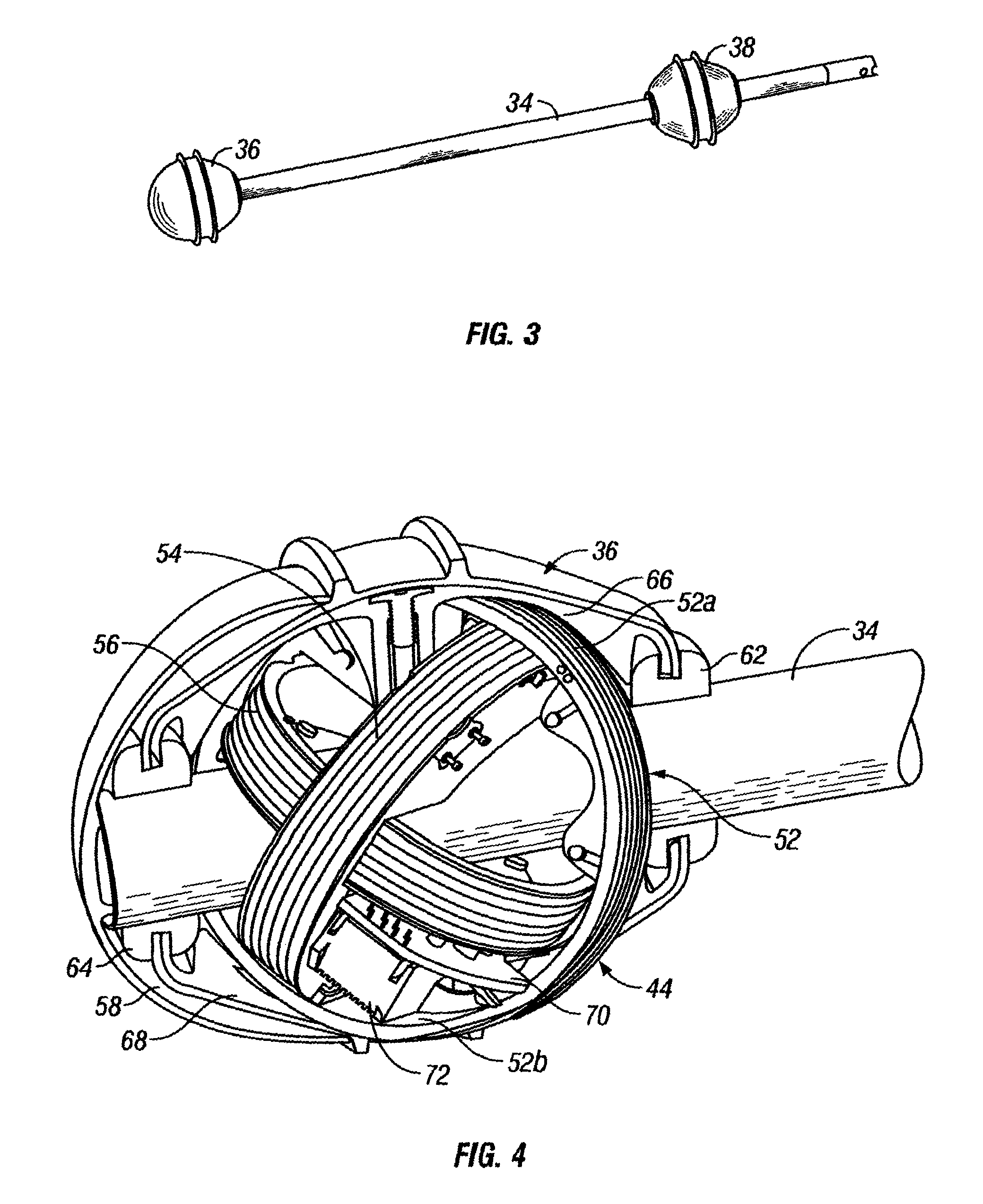 Underground utility locator with a transmitter, a pair of upwardly opening pockets and helical coil type electrical cords