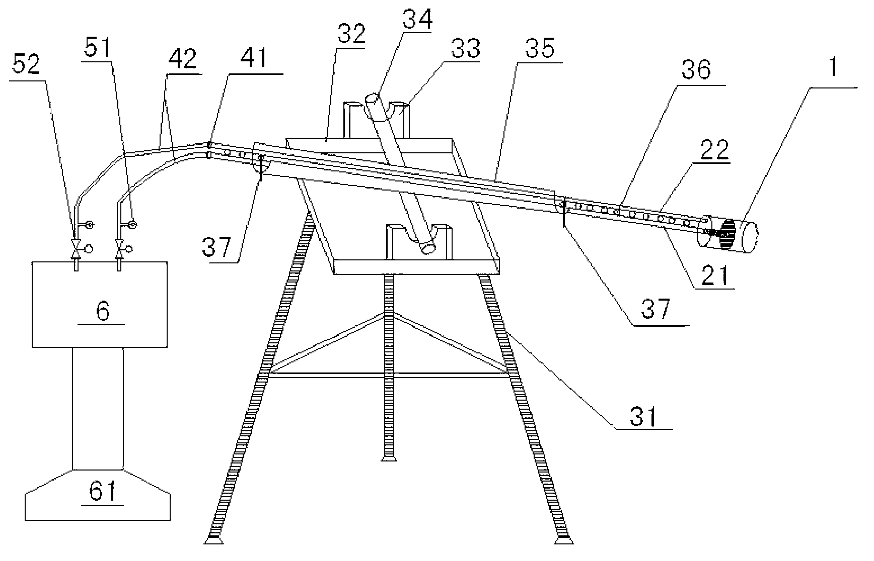 Simple reinforced type blast furnace top burning torch