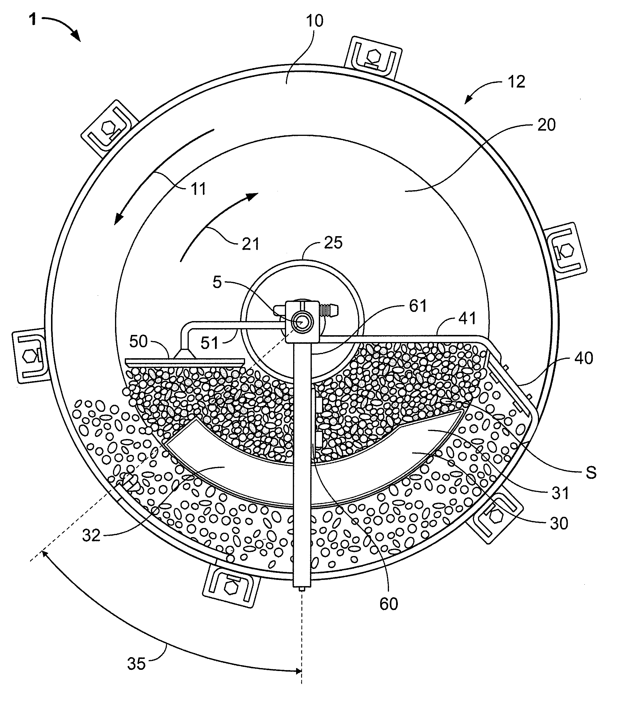 Apparatus and method for presenting a particulate sample to the scanning field of a sensor device