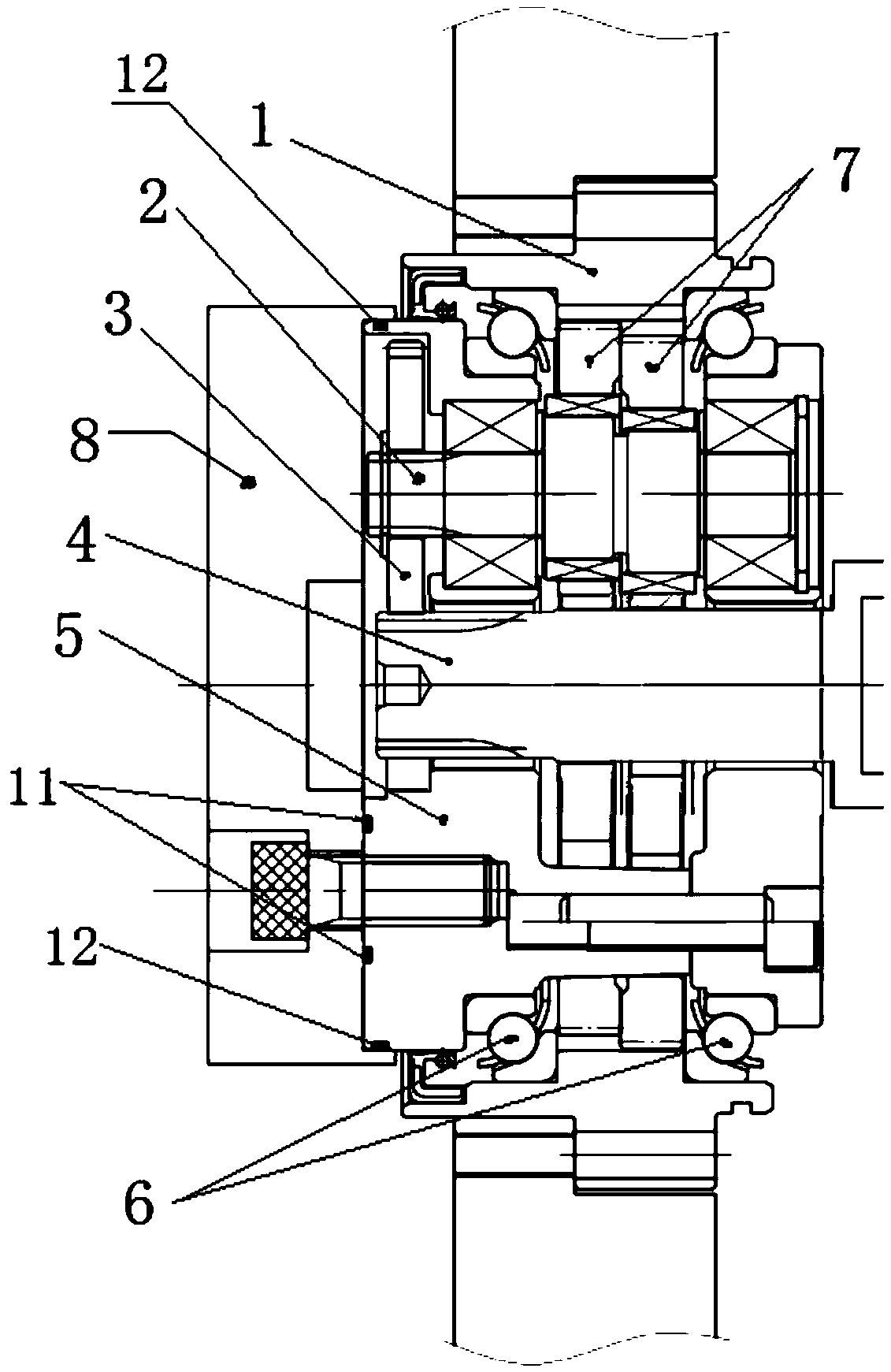 Speed reducer output end sealing structure and RV speed reducer composed of same