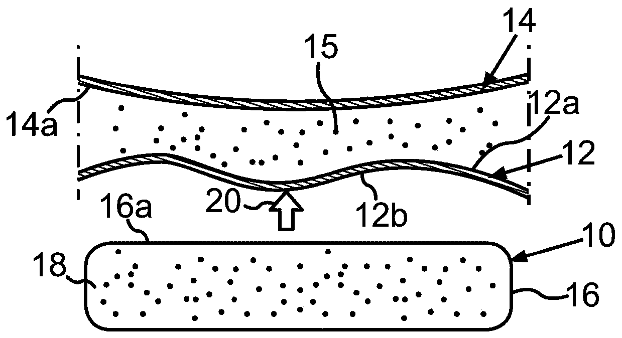 Counterholder and method for supporting at least one of two boundary surfaces, between which a medium is arranged