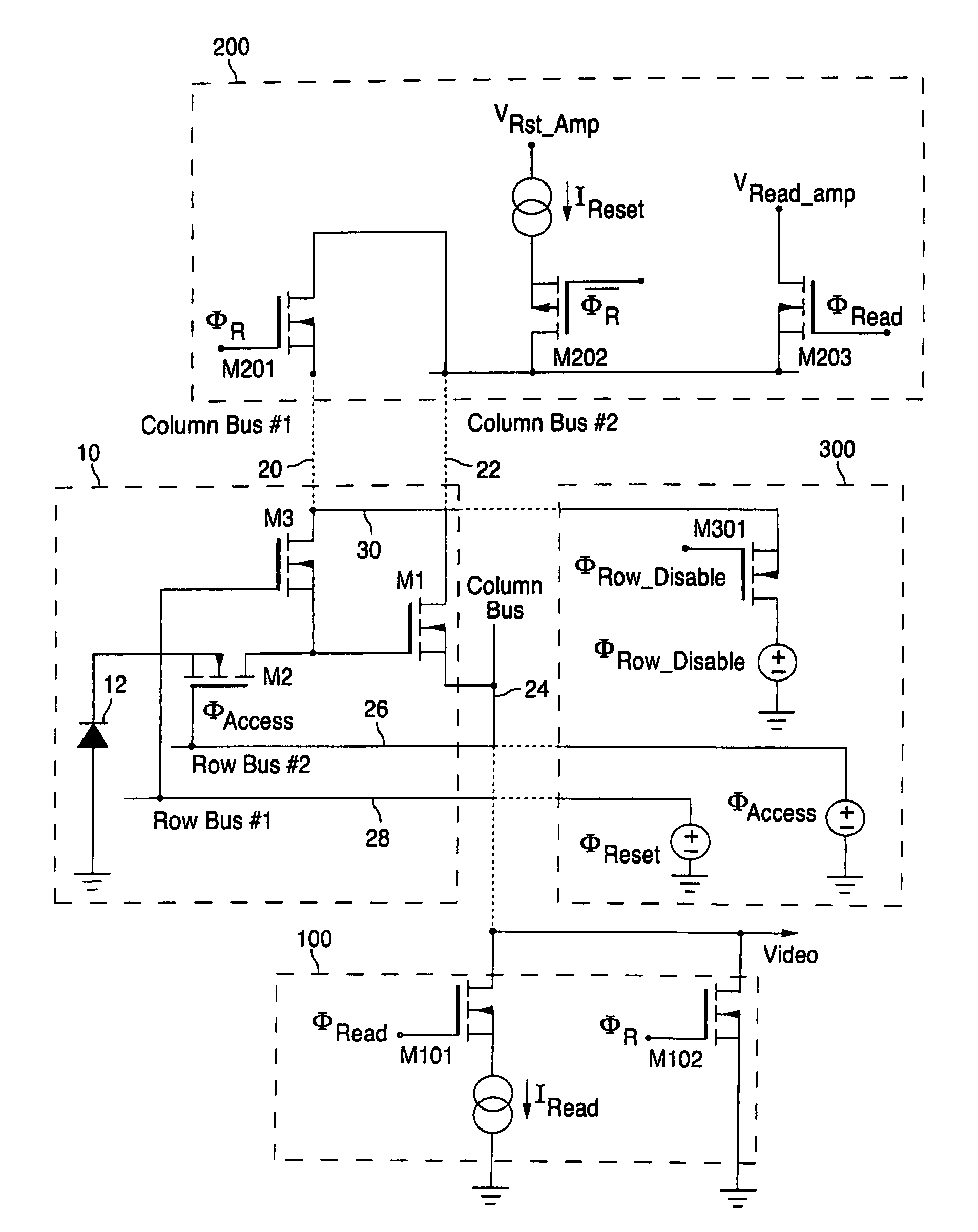 Compact active pixel with low-noise image formation