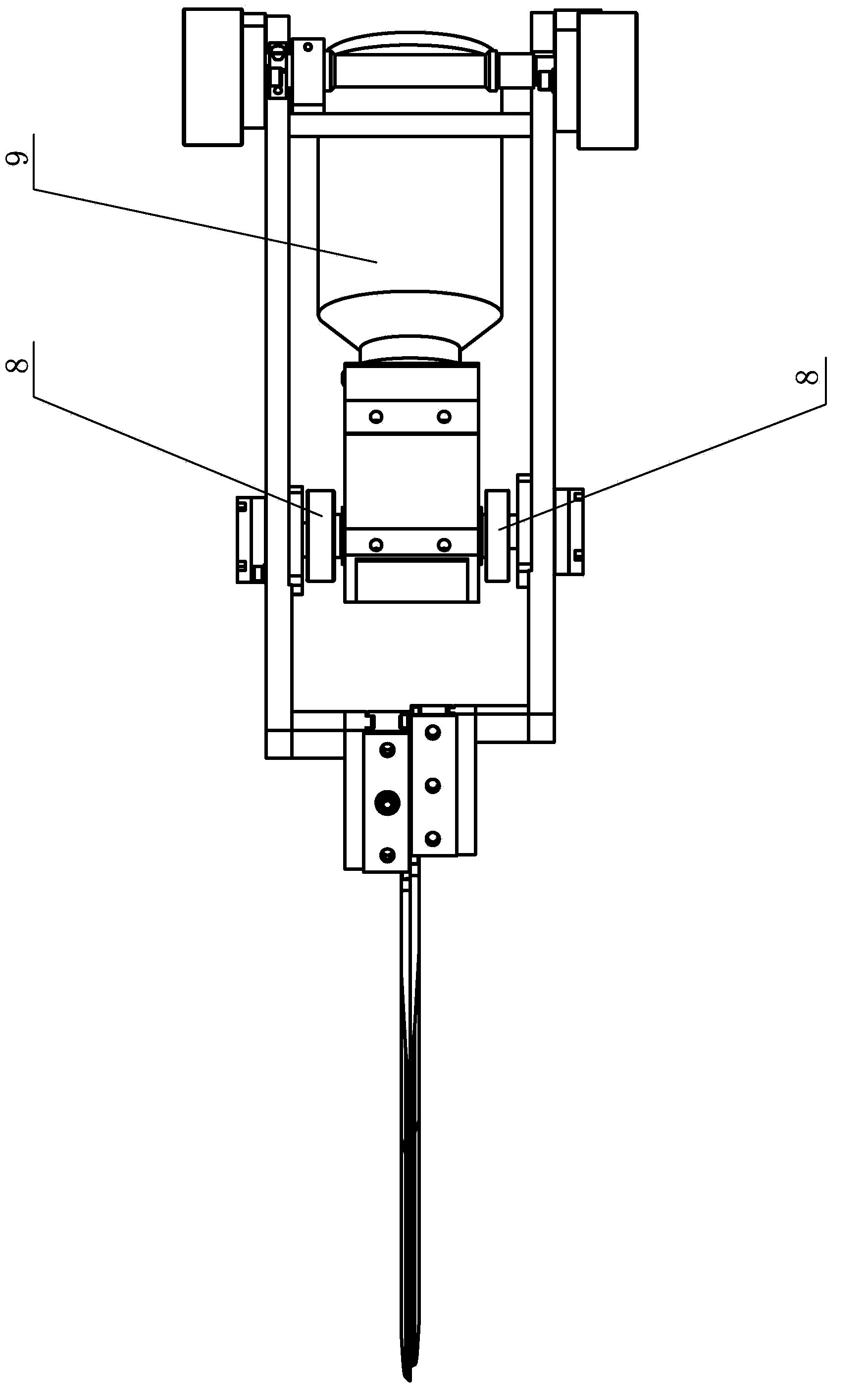 Automatic fifty-fifty splitting robot with single-shaft dual-crank rocking bar mechanism