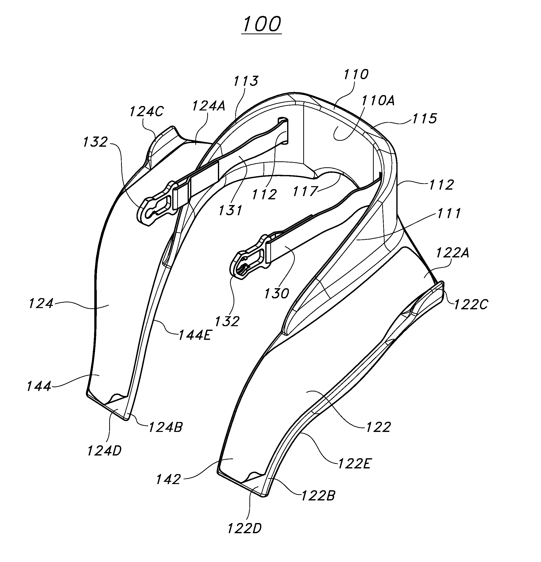 Head and neck support device with low collar