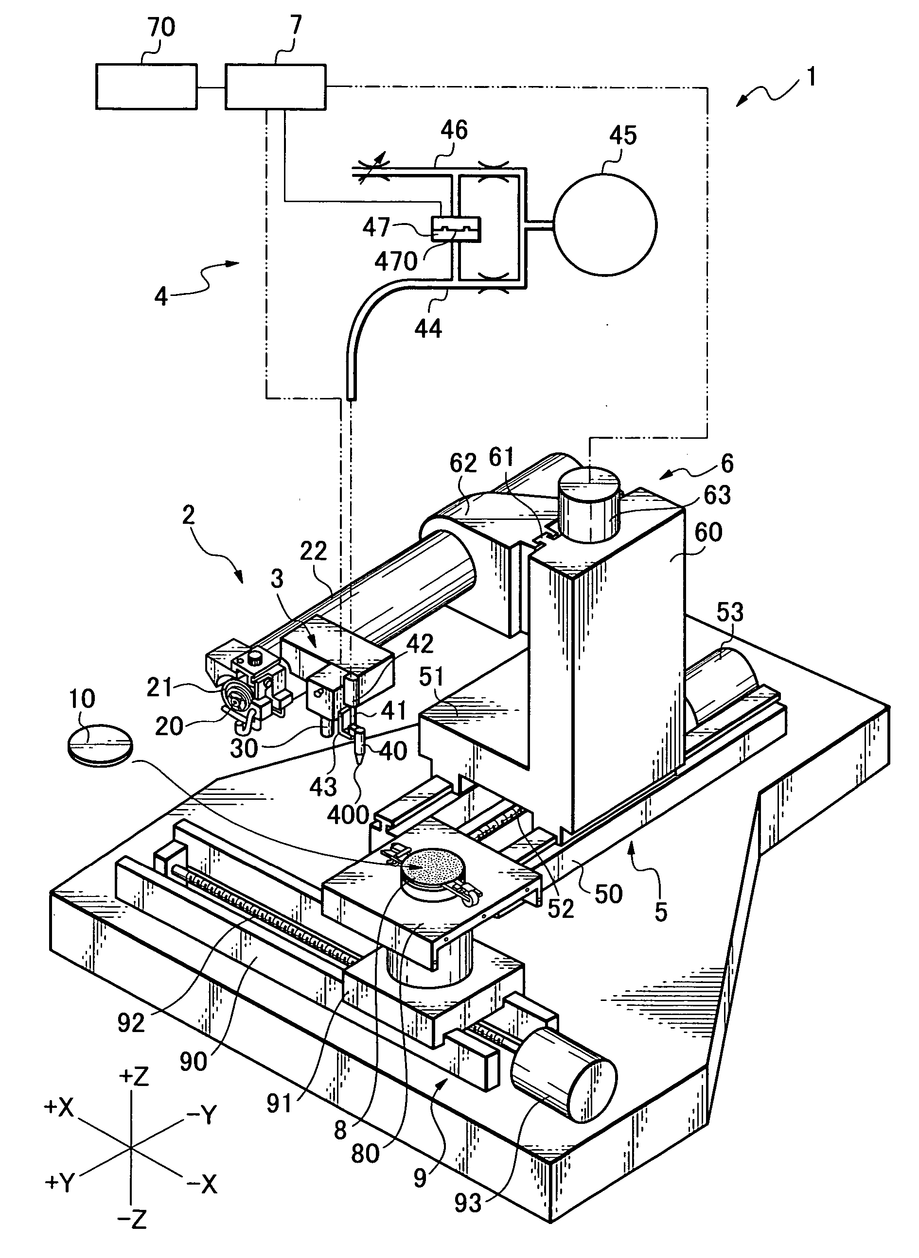Processing apparatus provided with backpressure sensor