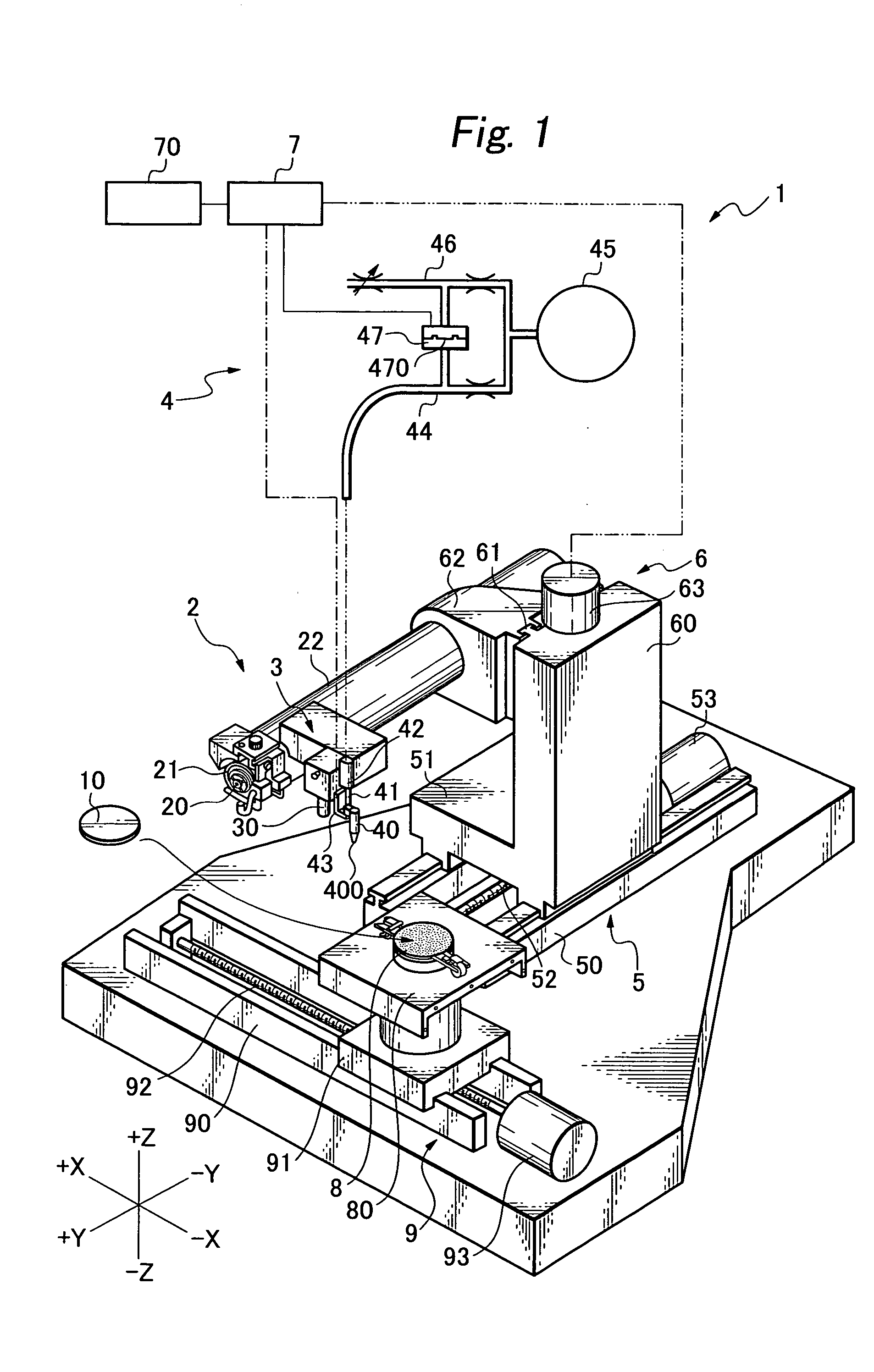 Processing apparatus provided with backpressure sensor