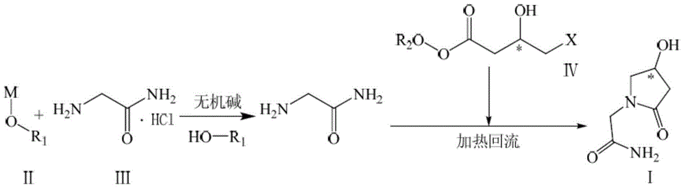 Preparation method of optically active pure 1-(carbamoyl)methyl-4-hydroxy-2-pyrrolidone
