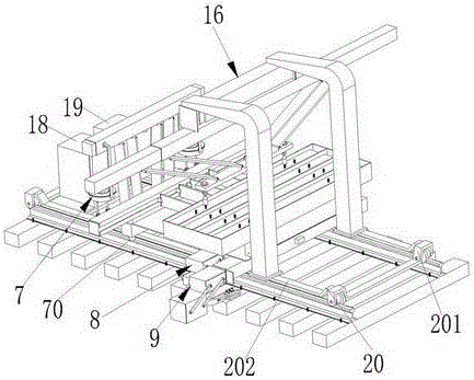 Sleeper replacing device with sleeper four-nut synchronous assembly and disassembly device