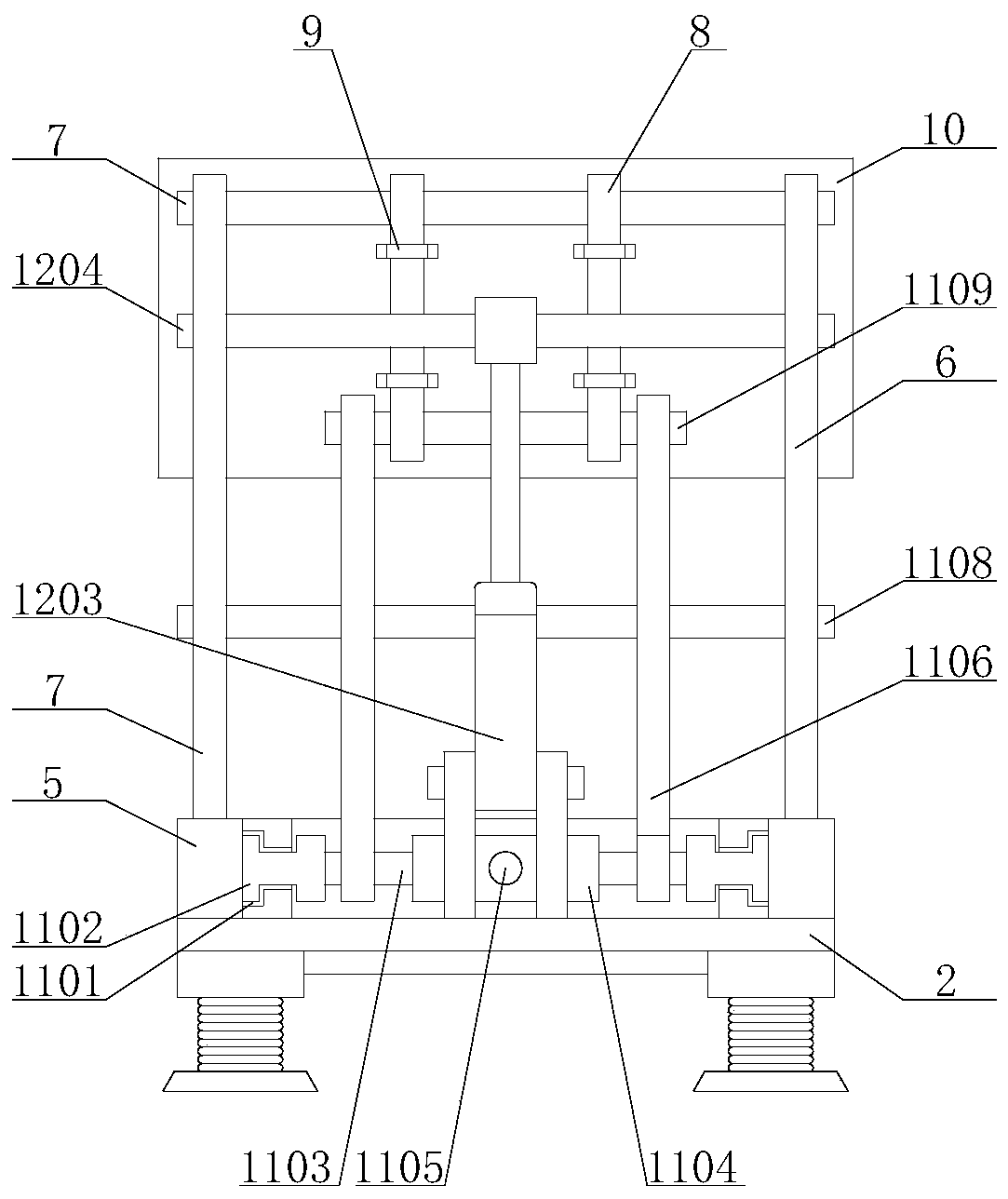 Supporting device capable of conveniently adjusting height for bridge construction