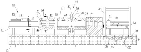 A hexagonal steel bar drawing machine tool