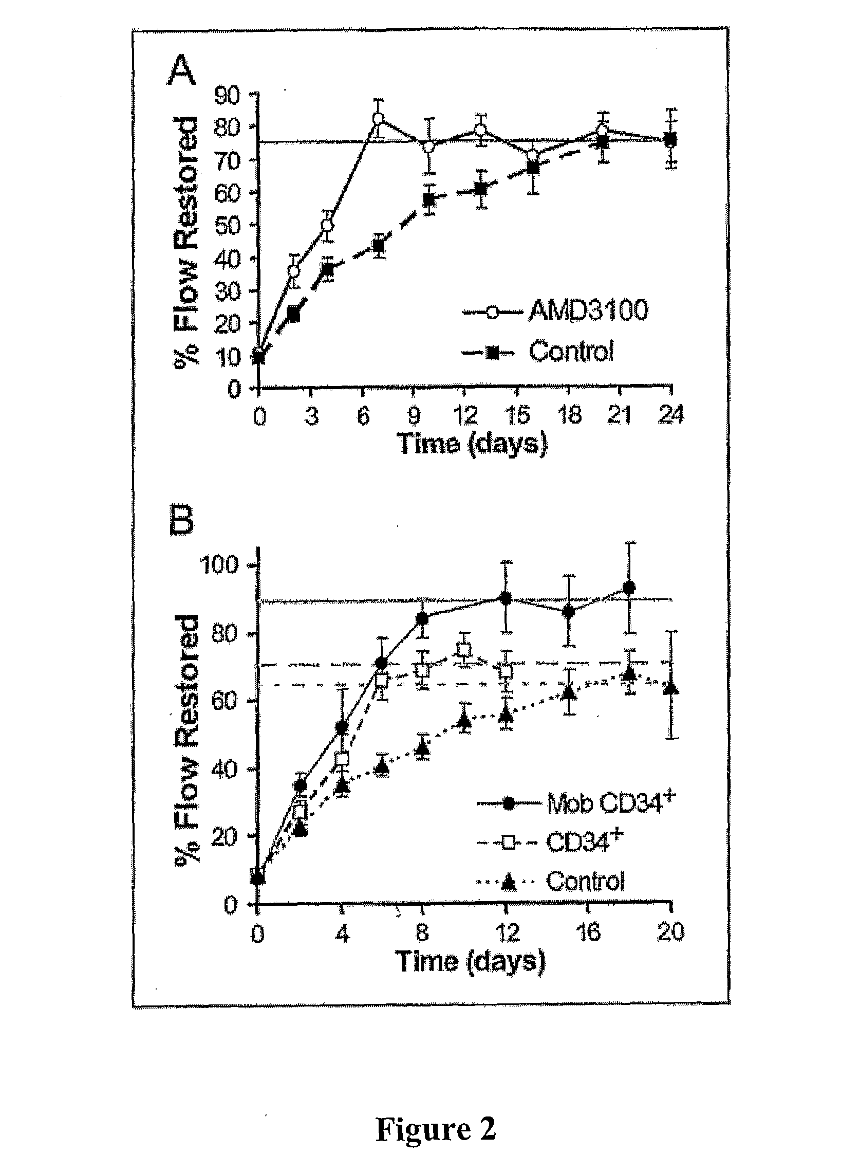 Methods for increasing blood flow and/or promoting tissue regeneration