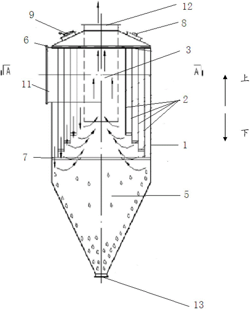 Multi-stage cyclone dehydration device