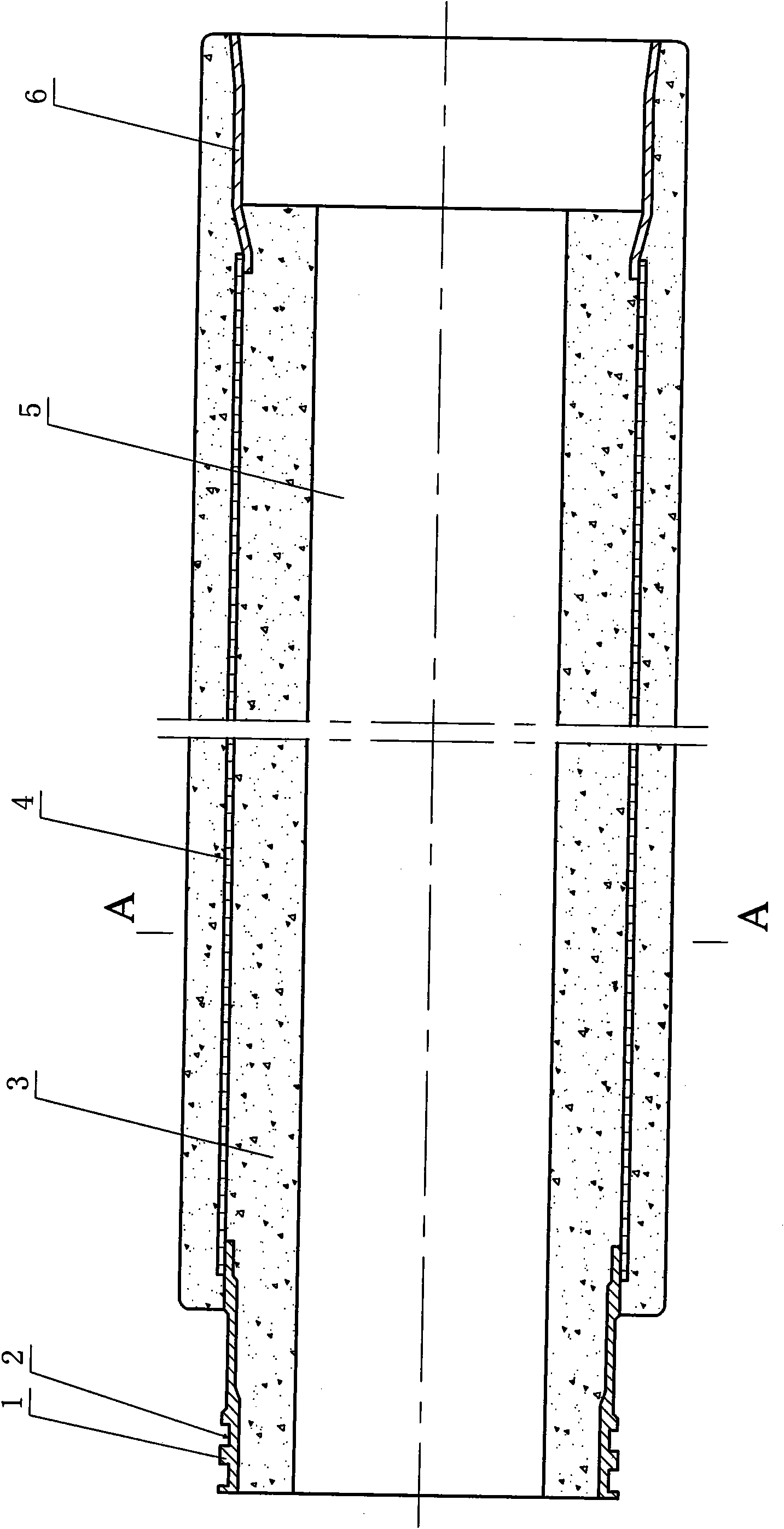 Precast concrete pipe gallery with longitudinal bars