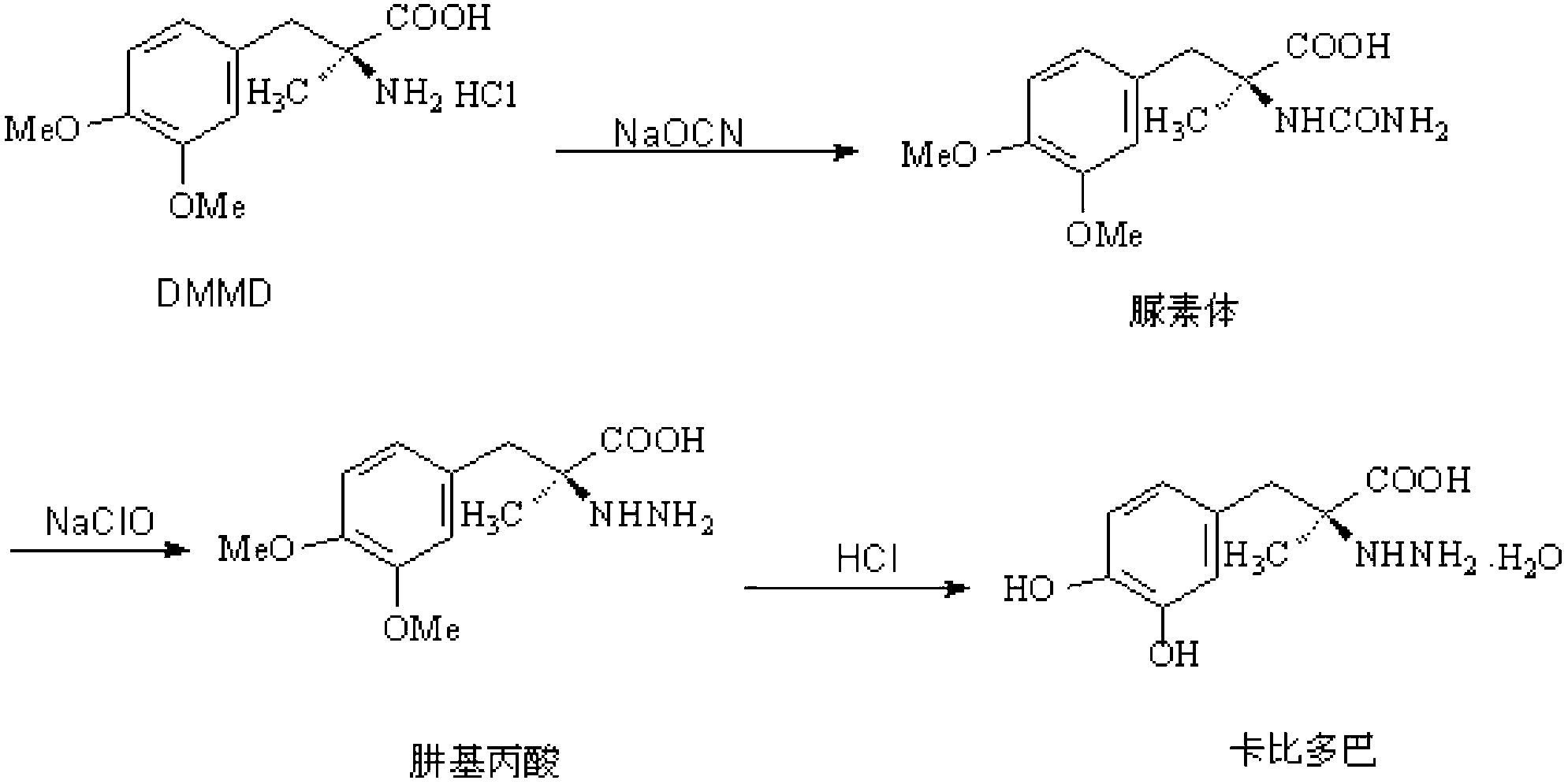 Method for synthesizing carbidopa