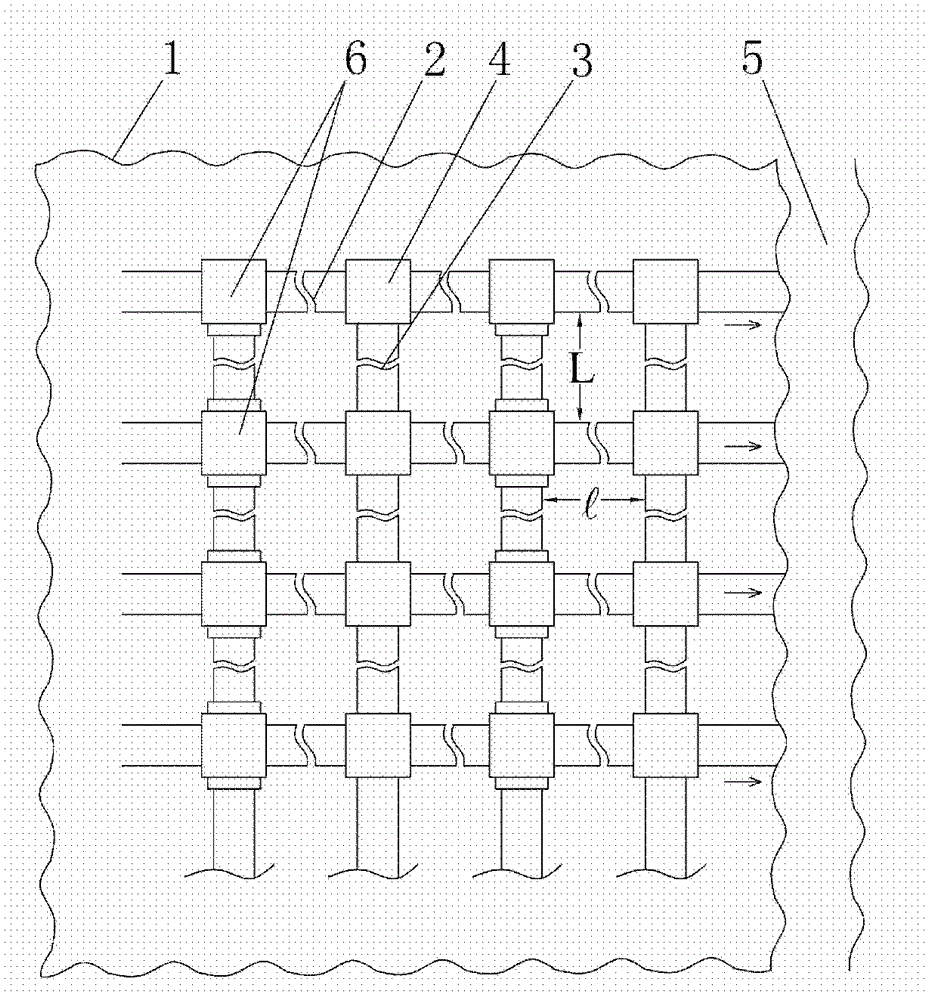 Saline discharge and alkali reduction concealed conduit device for saline-alkali soil