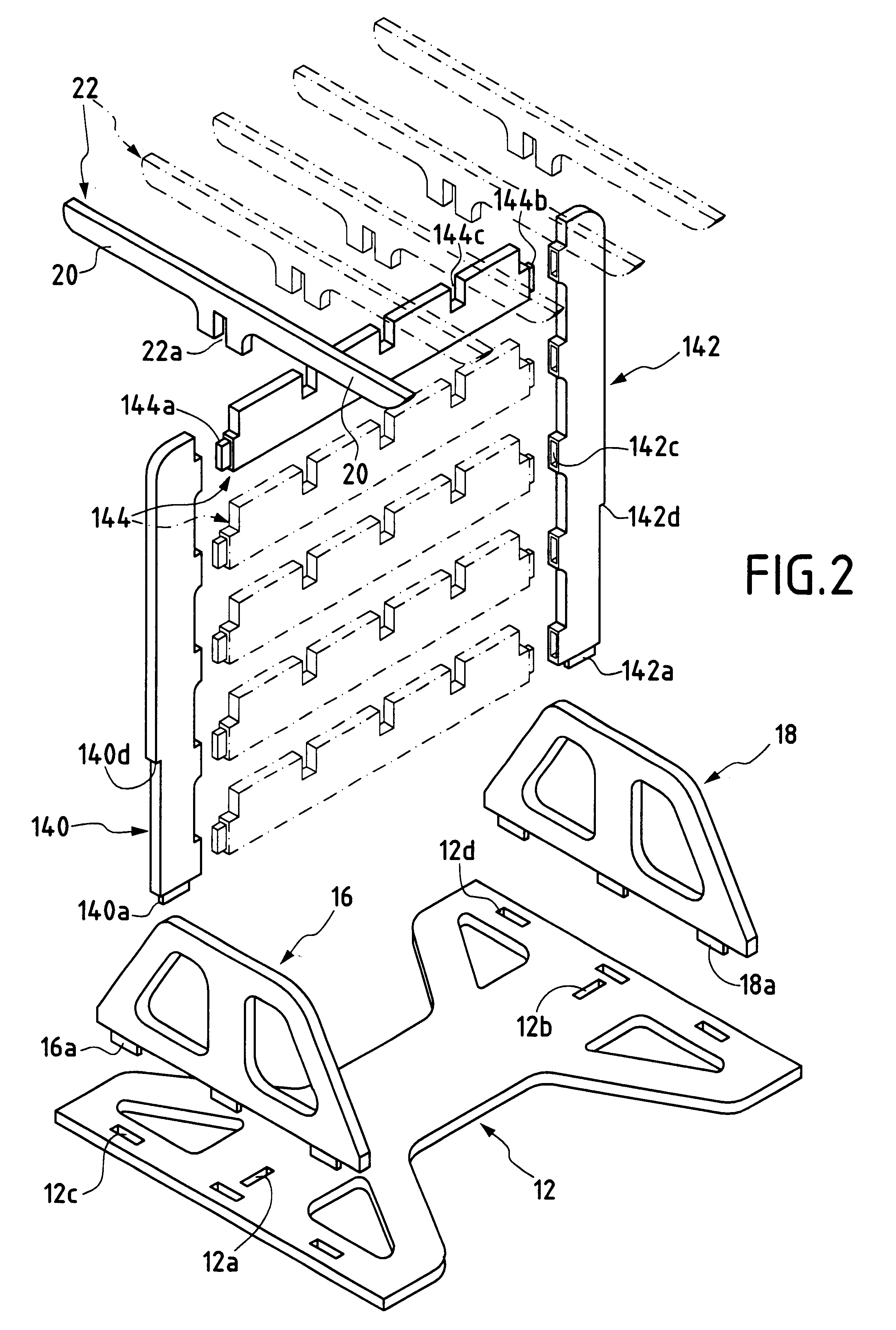 Rack for loading parts for heat treatment
