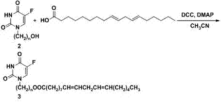 5-fluorouracil iodized oil derivative as well as preparation method and application thereof