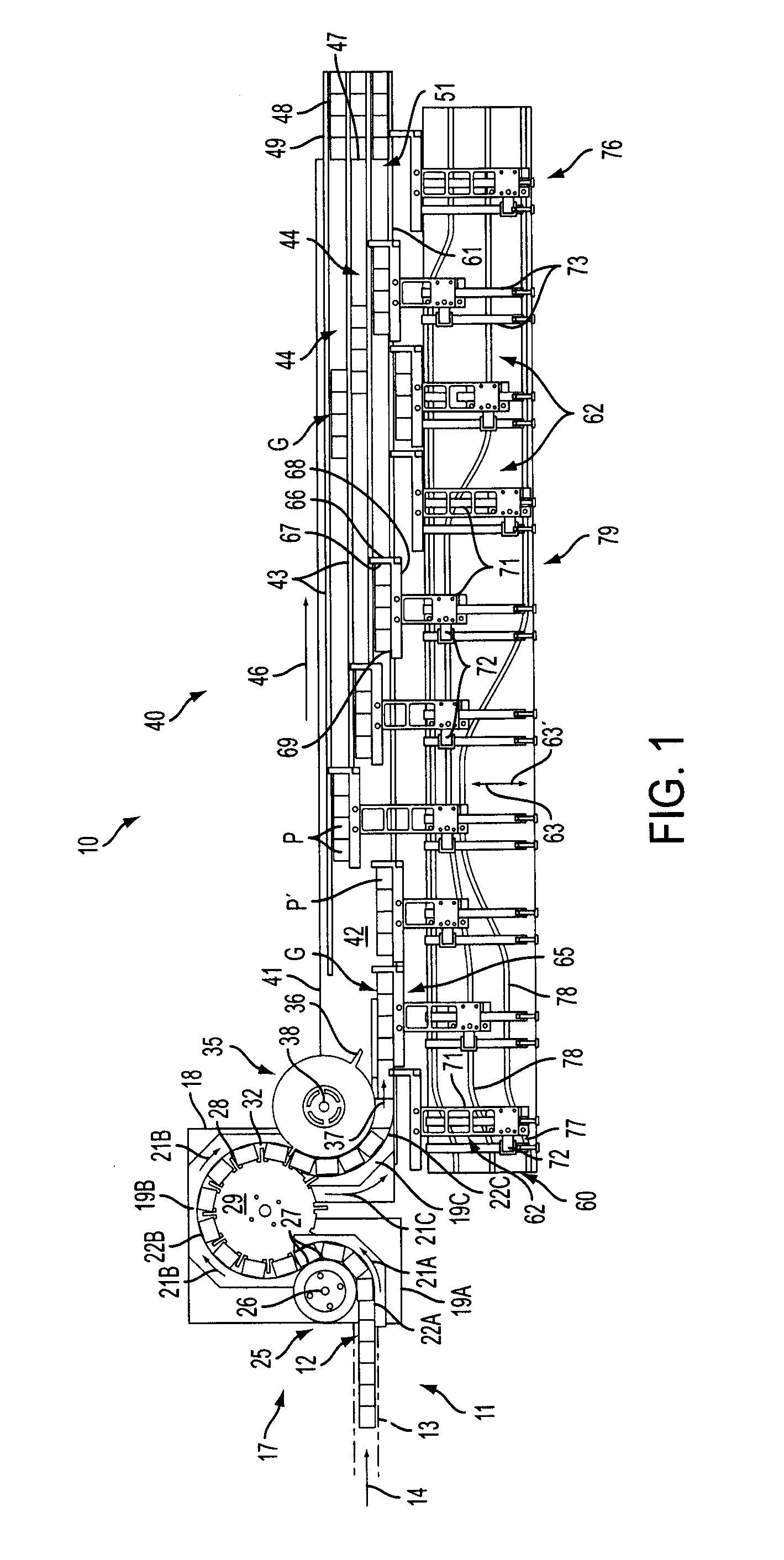 Continuous motion product selection and grouping system