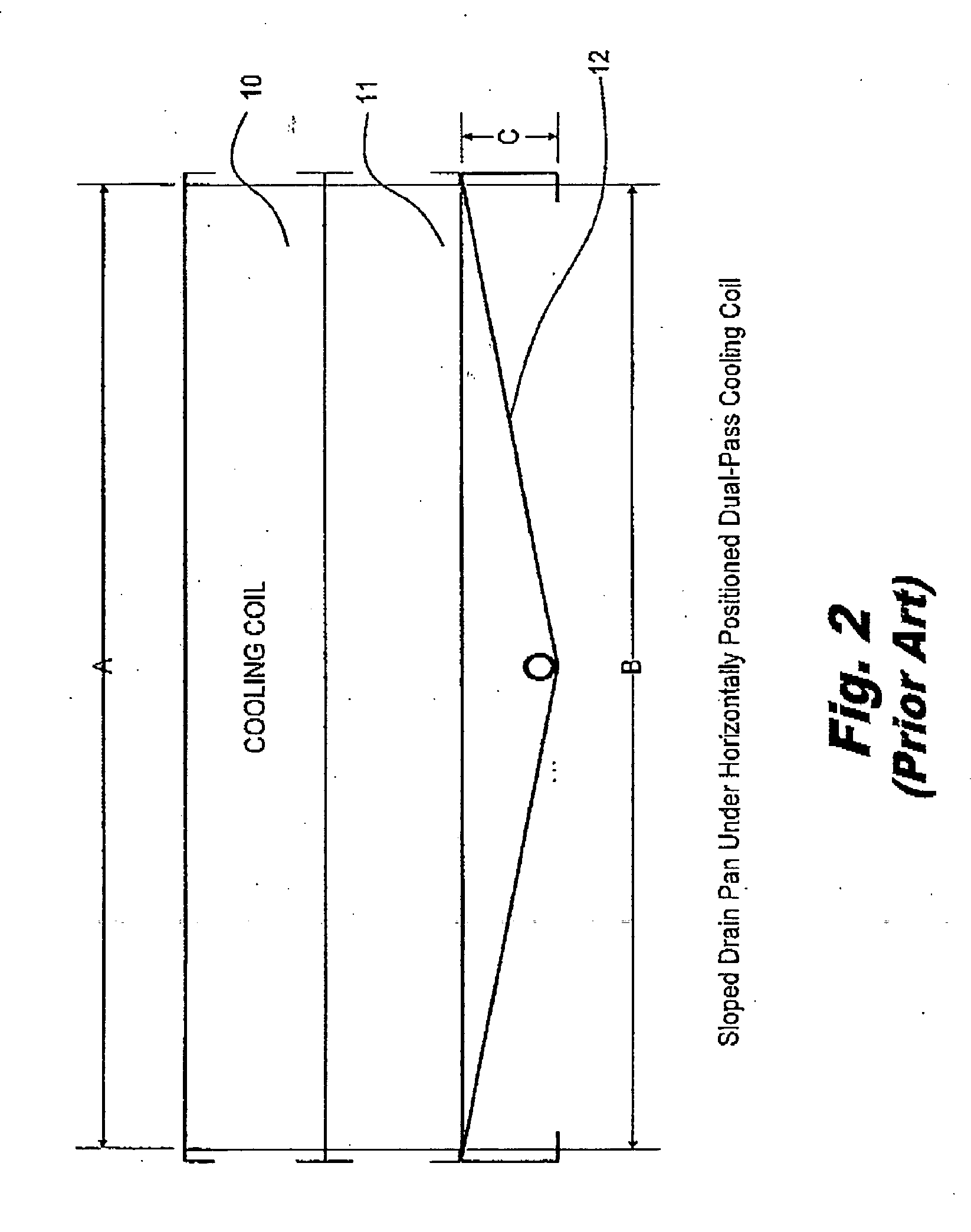 Modular drain pan assembly, with seamless floor, for horizontally positioned dual-pass cooling coils