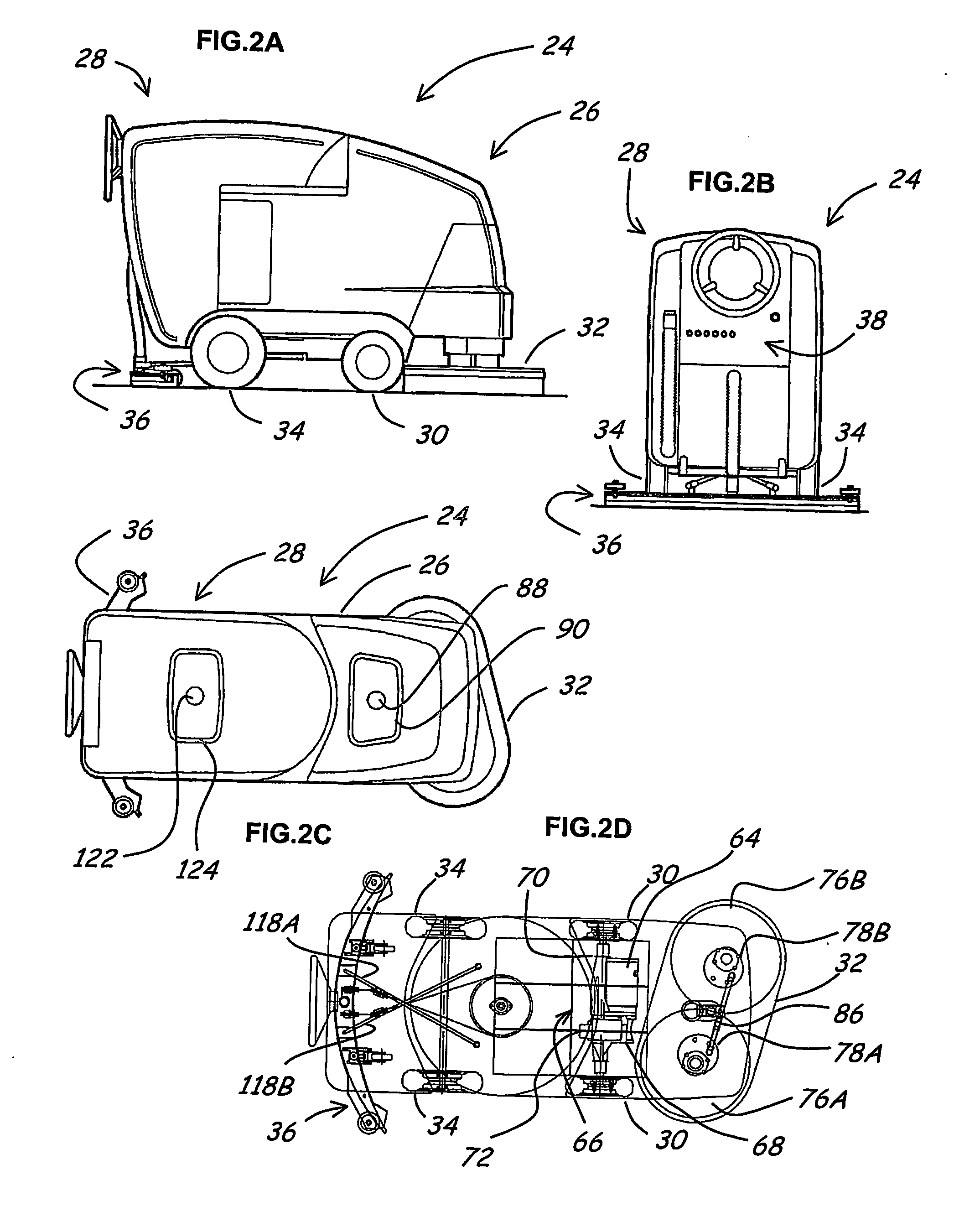 Articulated floor scrubber