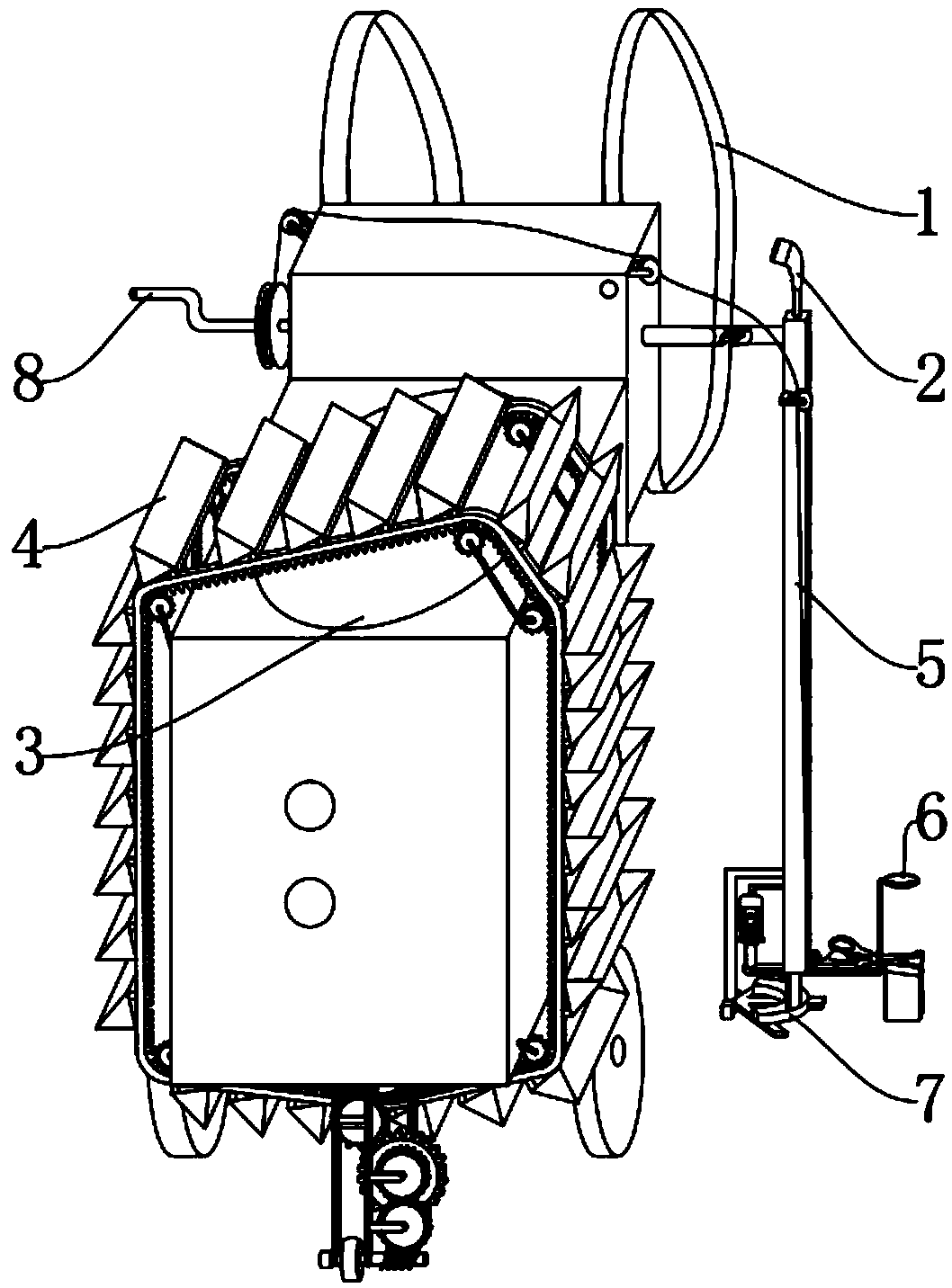 Single-person controllable mung bean picking and peeling mini-car