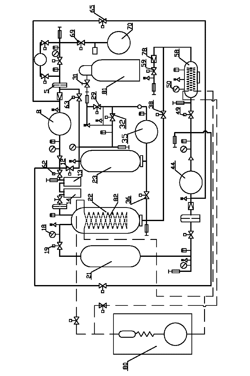 Sulfur hexafluoride gas separation and purification device and purification method thereof
