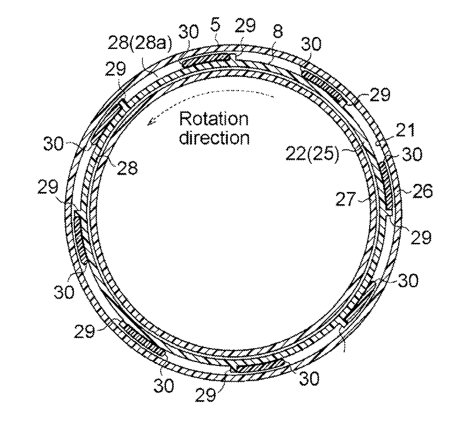 Friction bonding structure and pump device