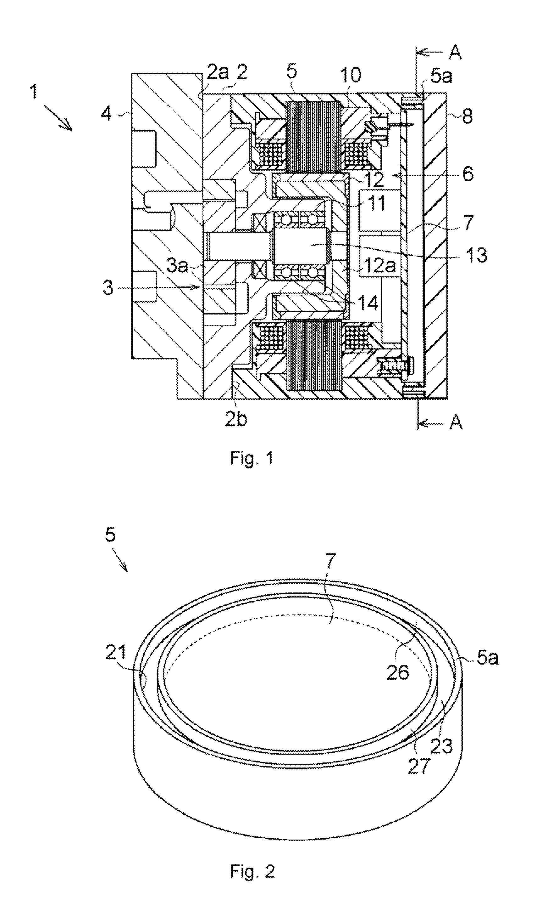 Friction bonding structure and pump device