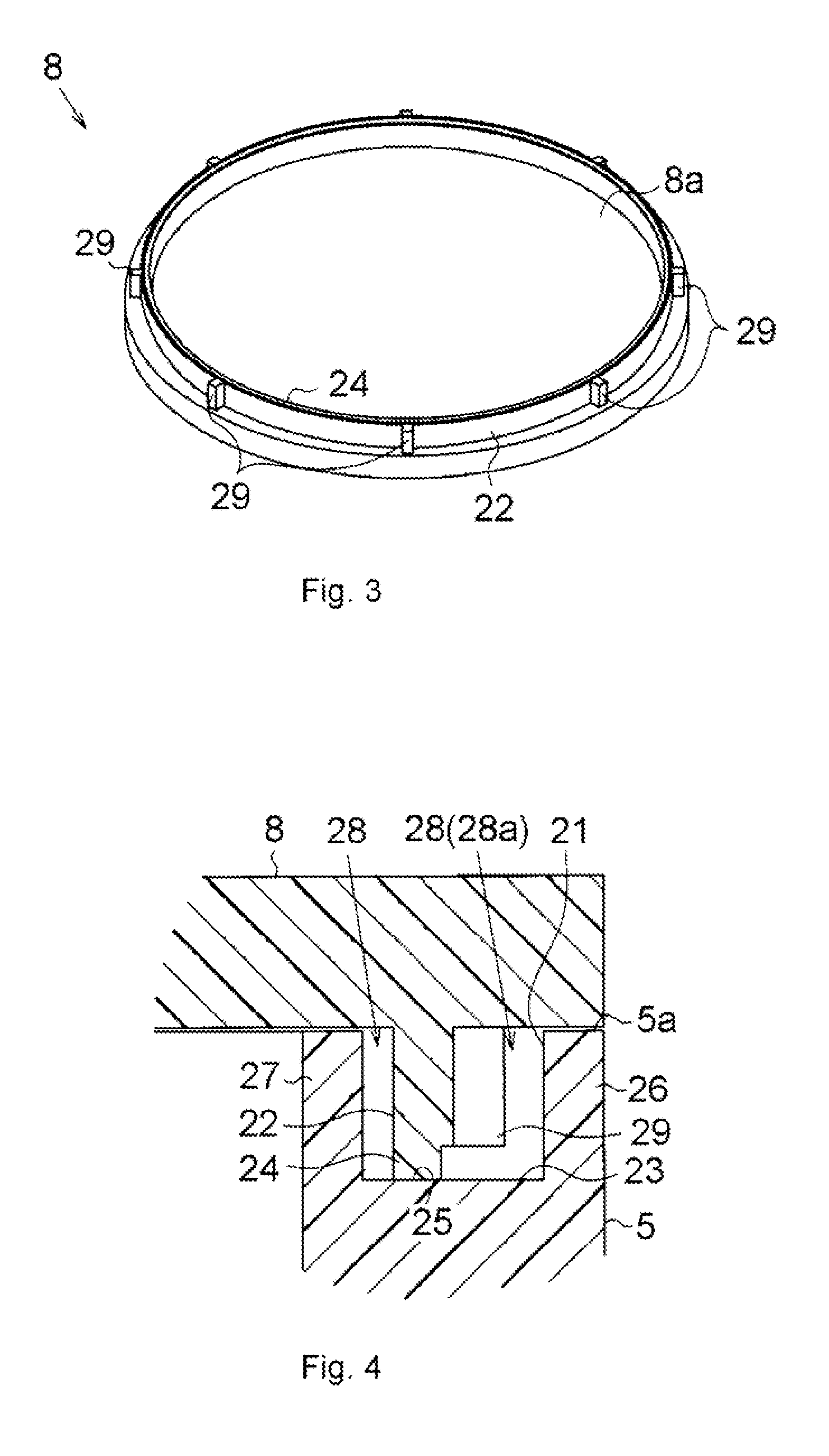 Friction bonding structure and pump device