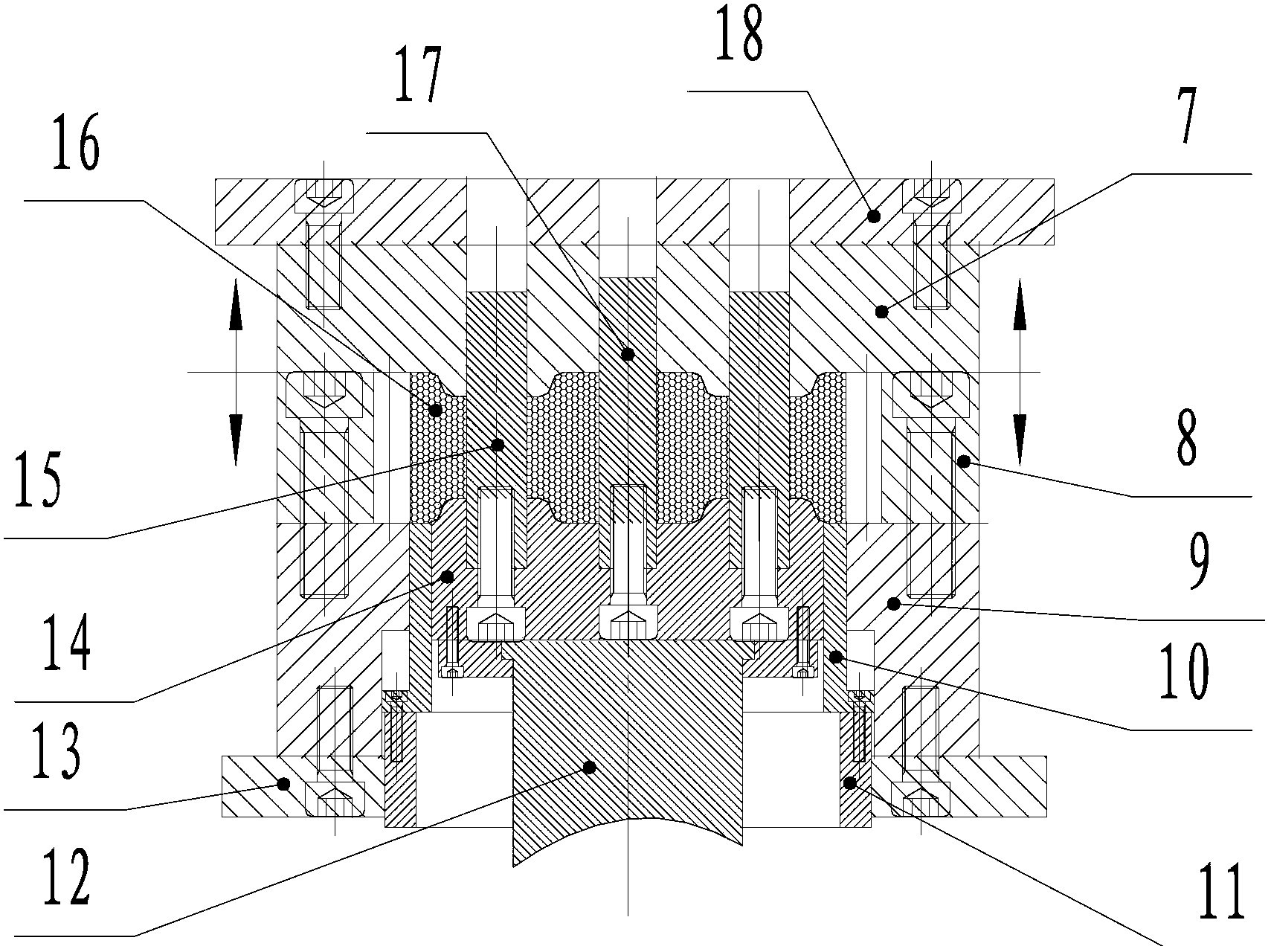 Squeeze casting die and casting method for straight toothed spur gears