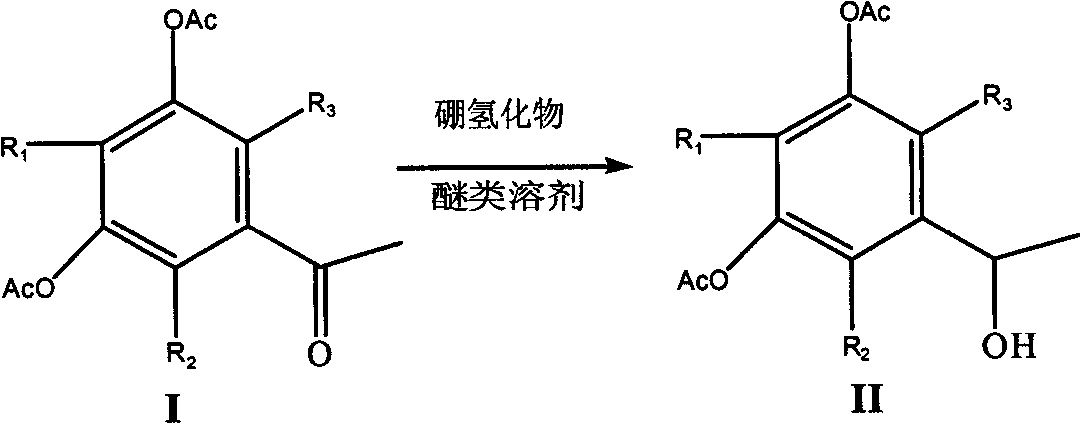 Selective reduction method of ketone group in phenolcarboxylic acid ester