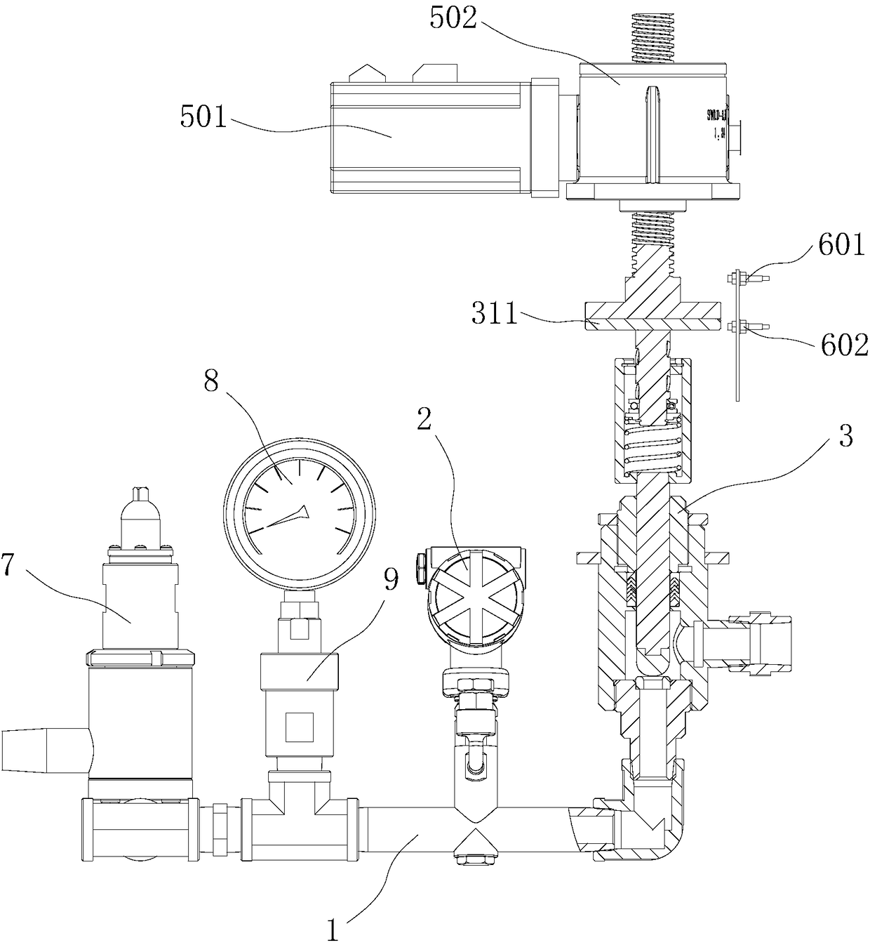 Grouting pressure control device