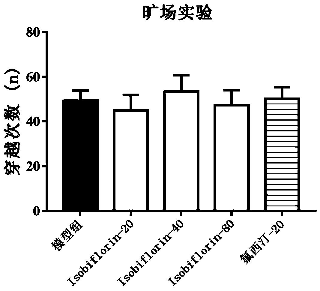 Application of isobiflorin or pharmaceutically acceptable salt of isobiflorin from qi-regulating medicine in preparation of antidepressant pharmaceutical composition