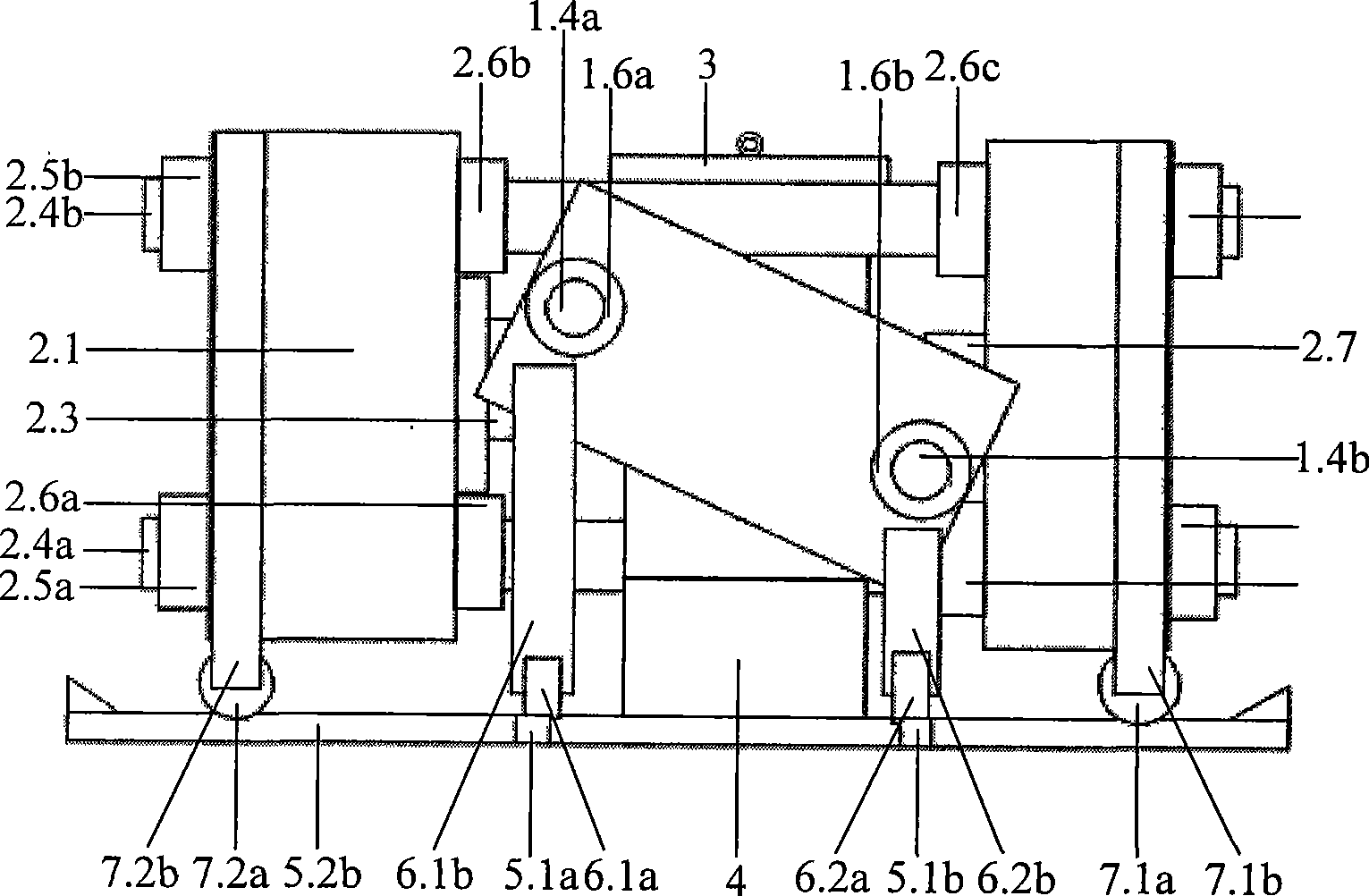 Slide transverse type symmetrical loading structure