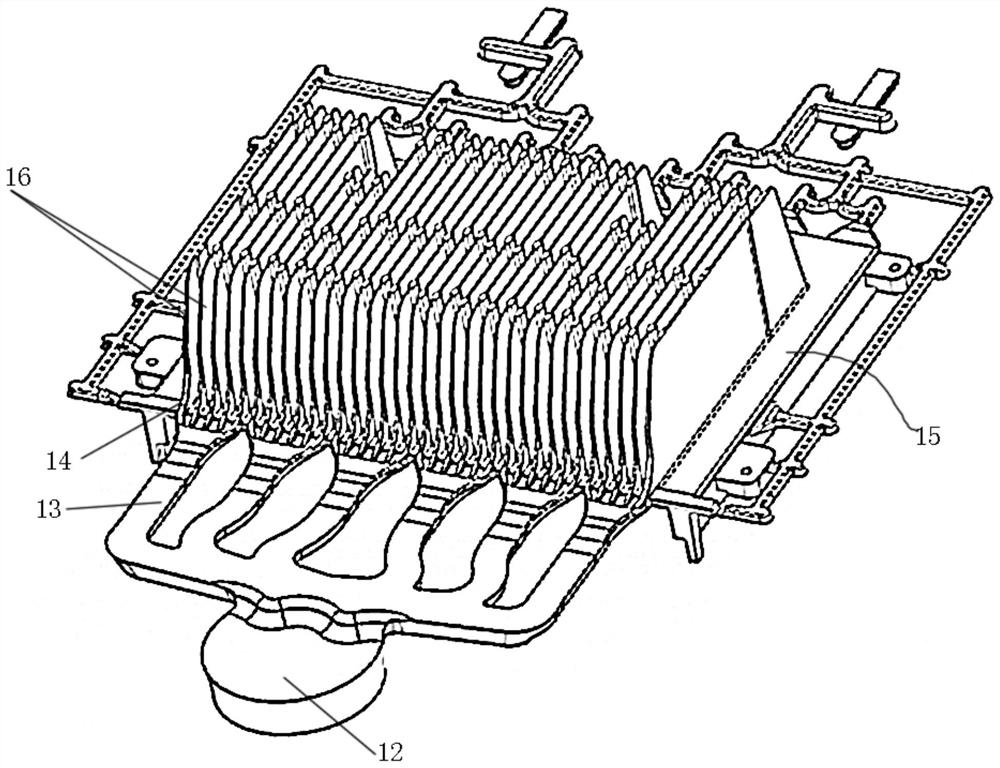 Novel casting system of die-casting die for large 5G communication radiator part