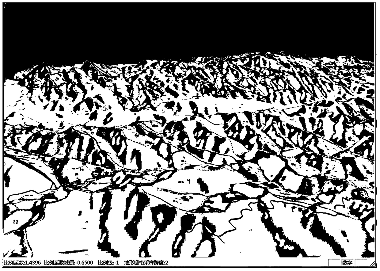 A display control method and device for a three-dimensional terrain model