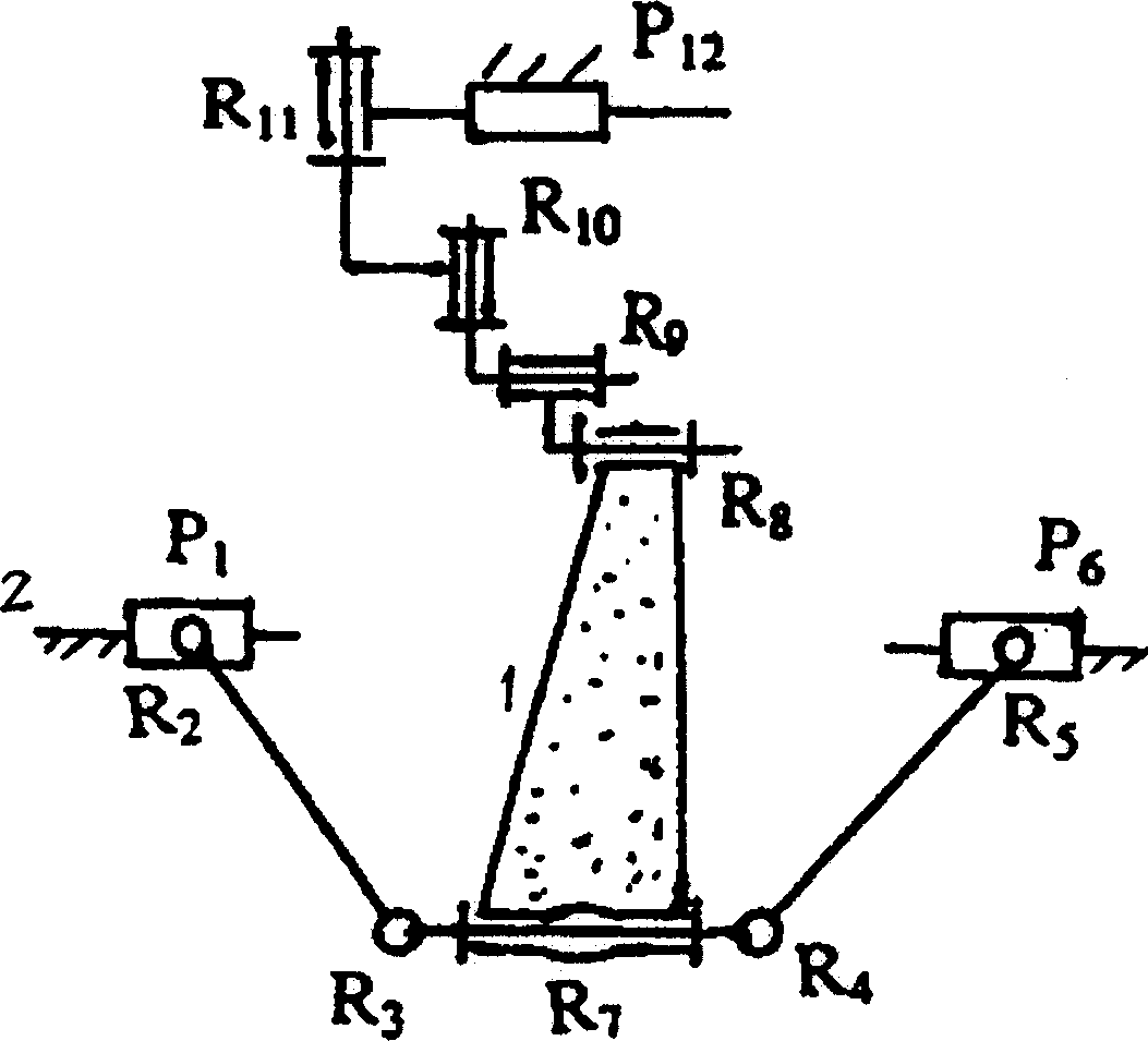 Bitranslation-rotation parallel mechanism used for parallel motion structure