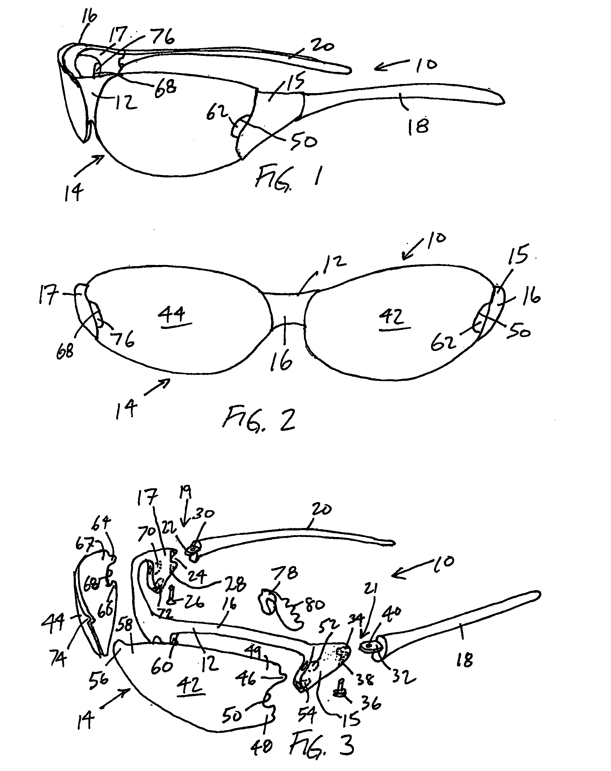 Eyewear with temporal vent