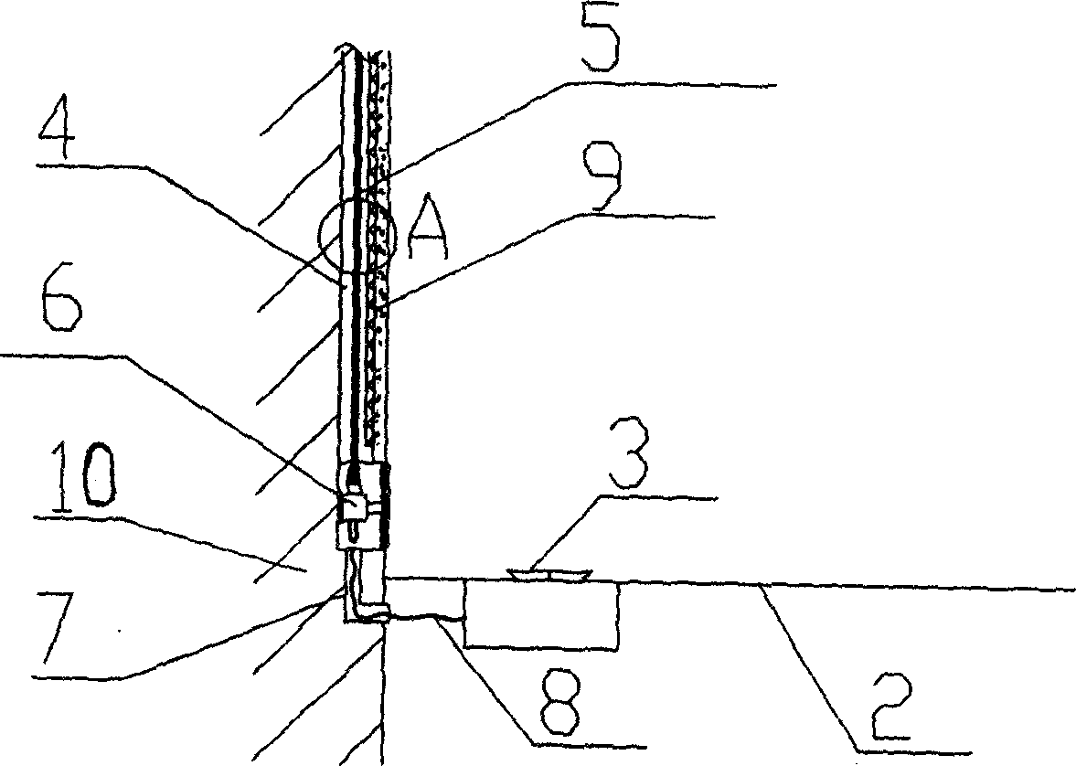 Safety embedding in wall construction method of indoor fuel gas pipeline and accessory