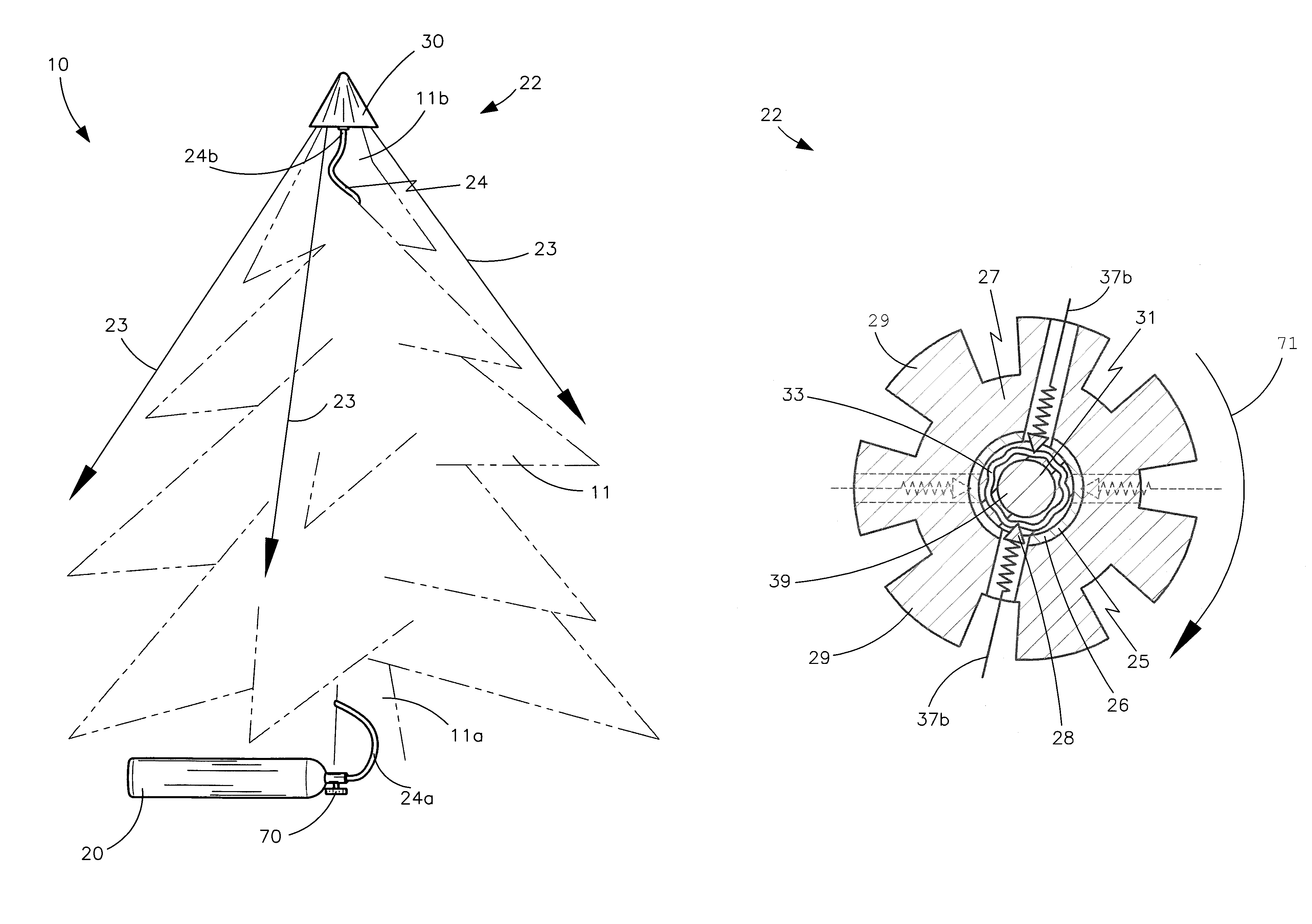 Automatic fire extinguishing system for an existing Christmas tree and associated method