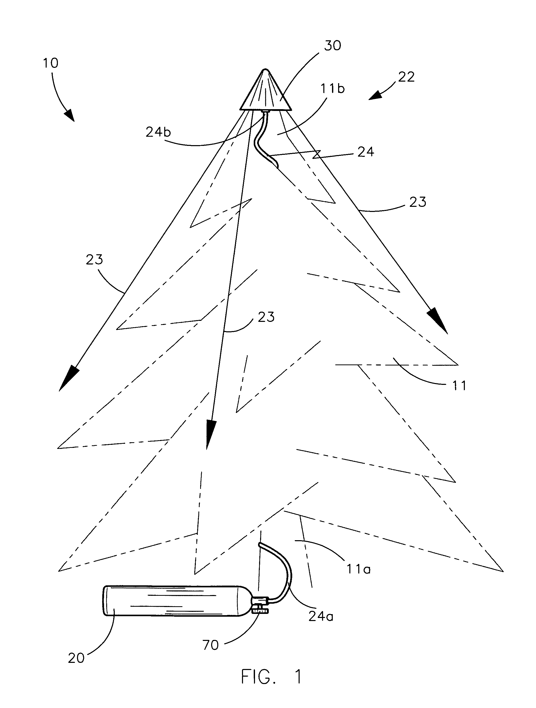 Automatic fire extinguishing system for an existing Christmas tree and associated method