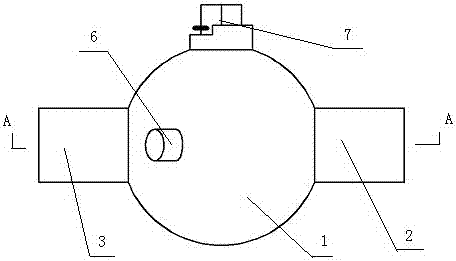 Foreign matter discharging spherical valve