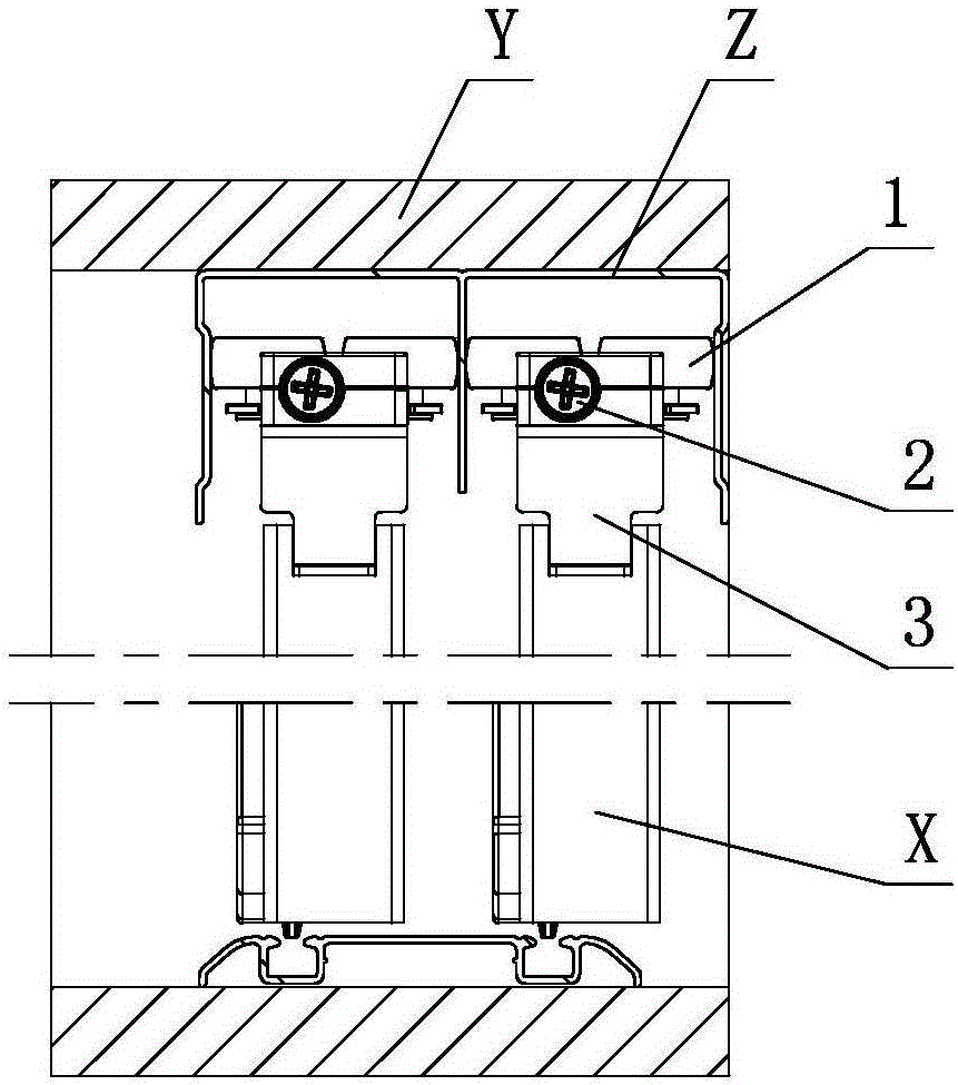 Rotating wheel linkage adjustment structure of furniture sliding door