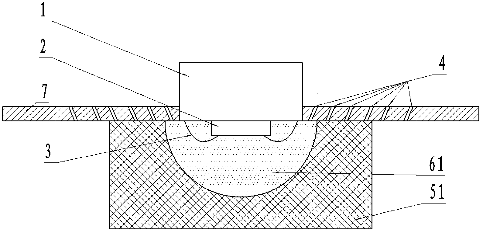 LED (light-emitting diode) packaging structure and packaging molding method