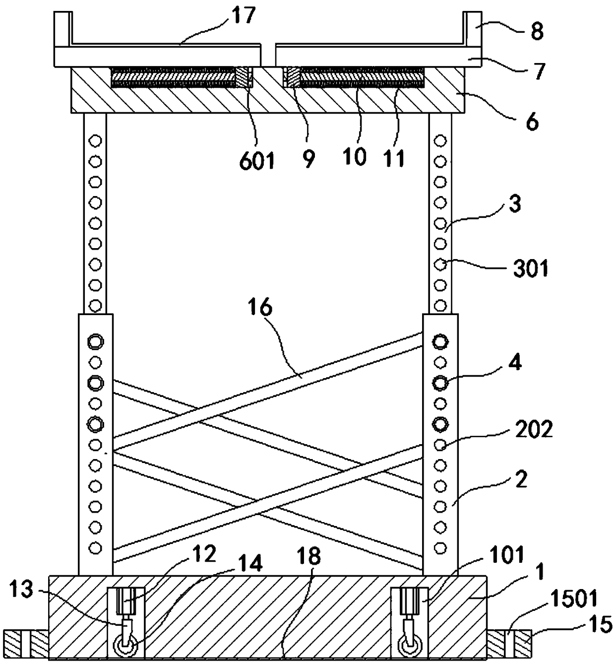 Supporting frame for fabricated building