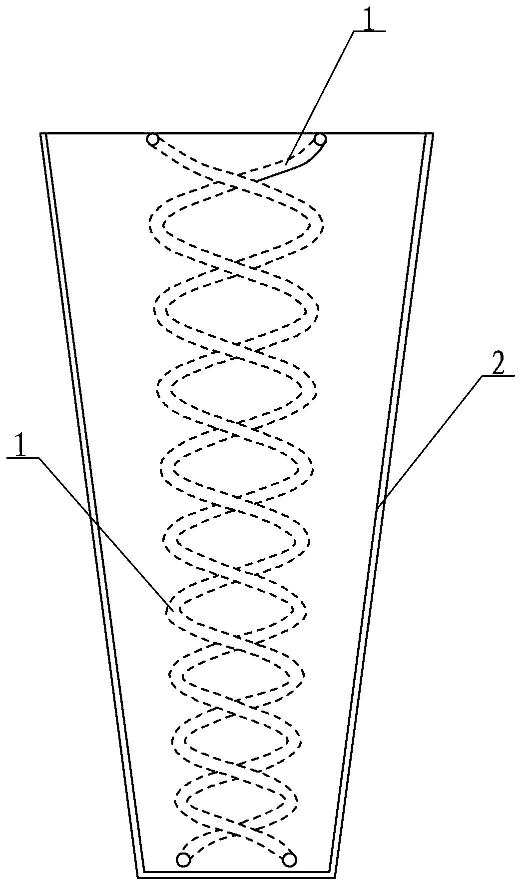 Circular cone logarithm helical antenna with frustum