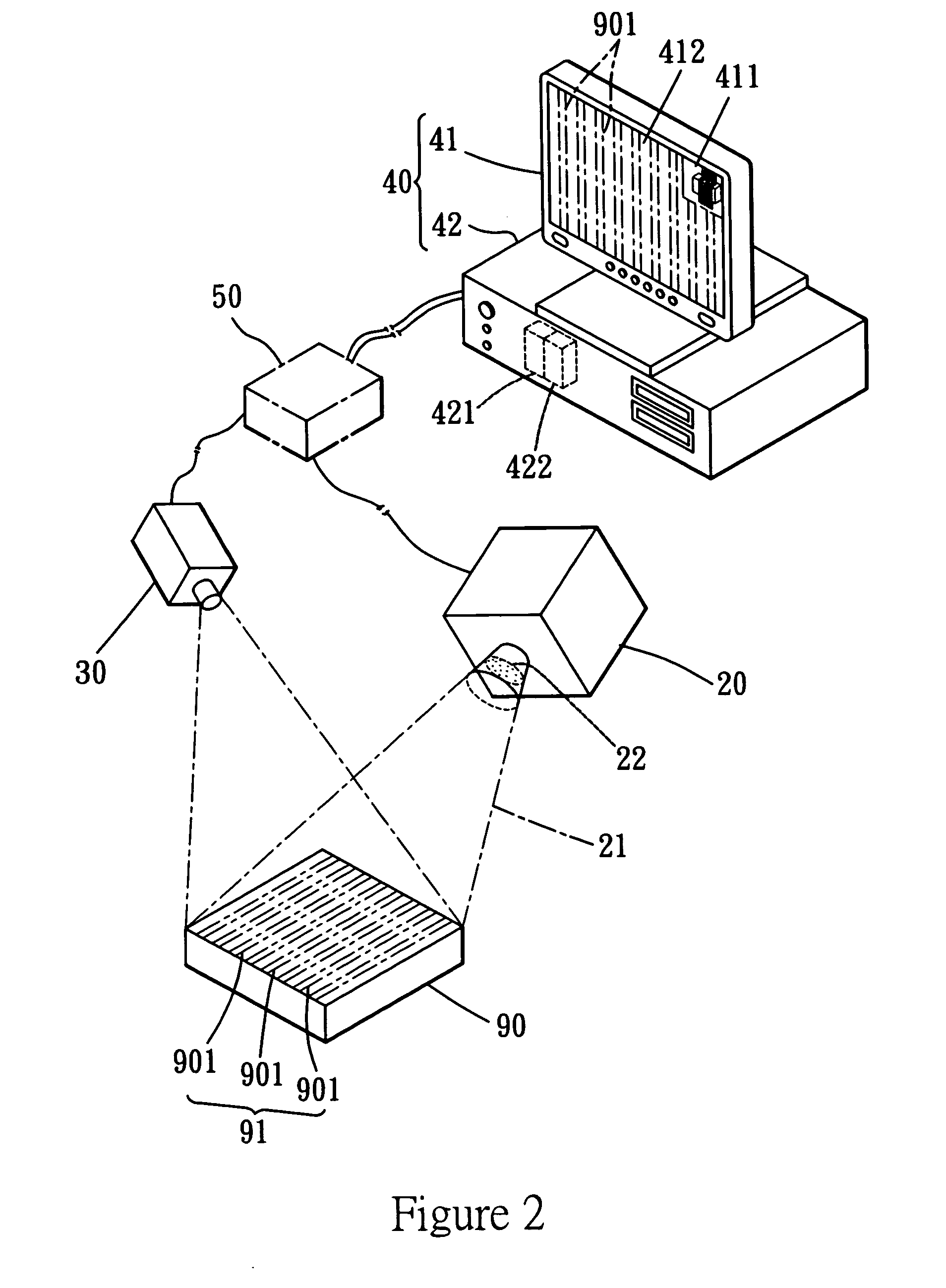 Measurement method of three-dimentional profiles and reconstruction system thereof using subpixel localization with color gratings and picture-in-picture switching on single display