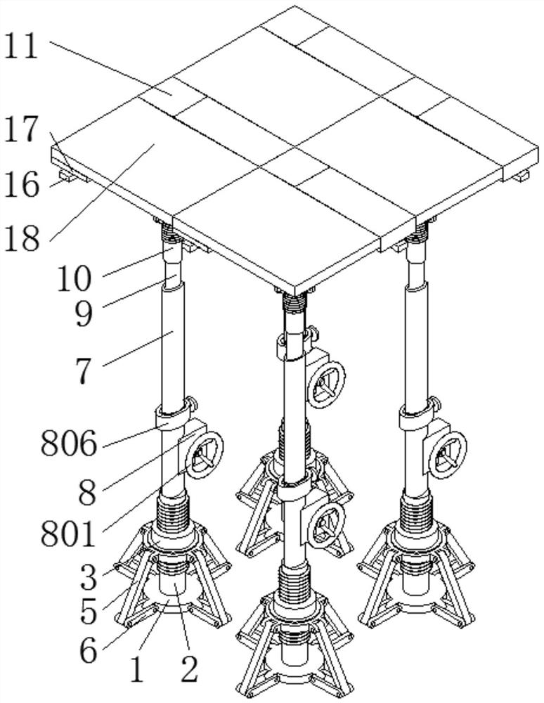 Building engineering top plate formwork supporting assembly