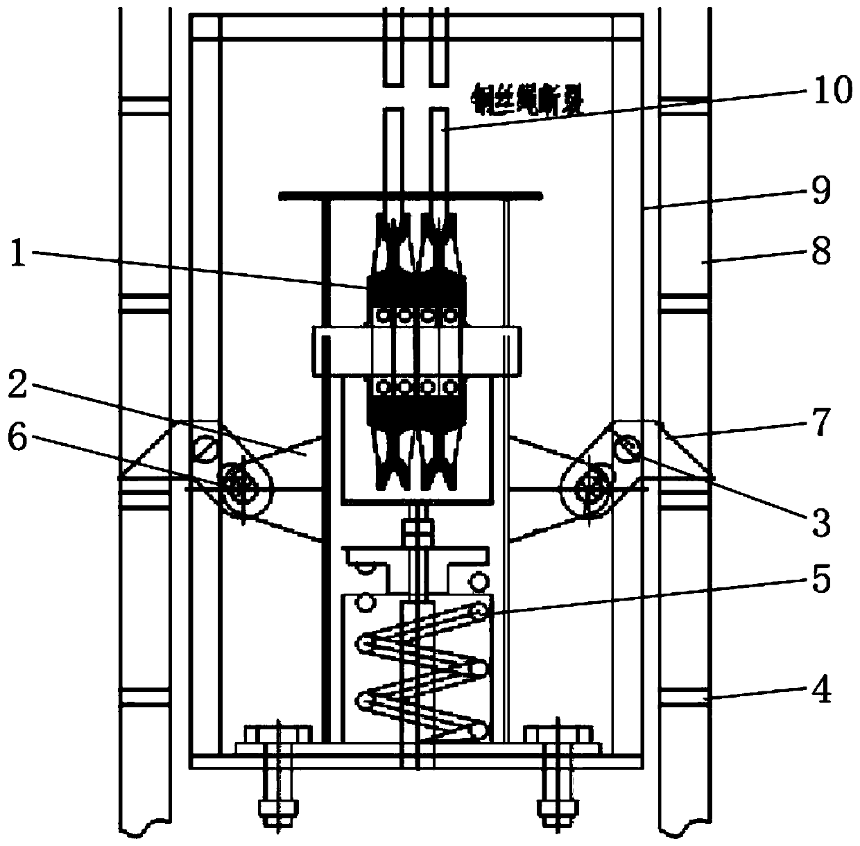 Mechanical external oxygen lance anti-falling device