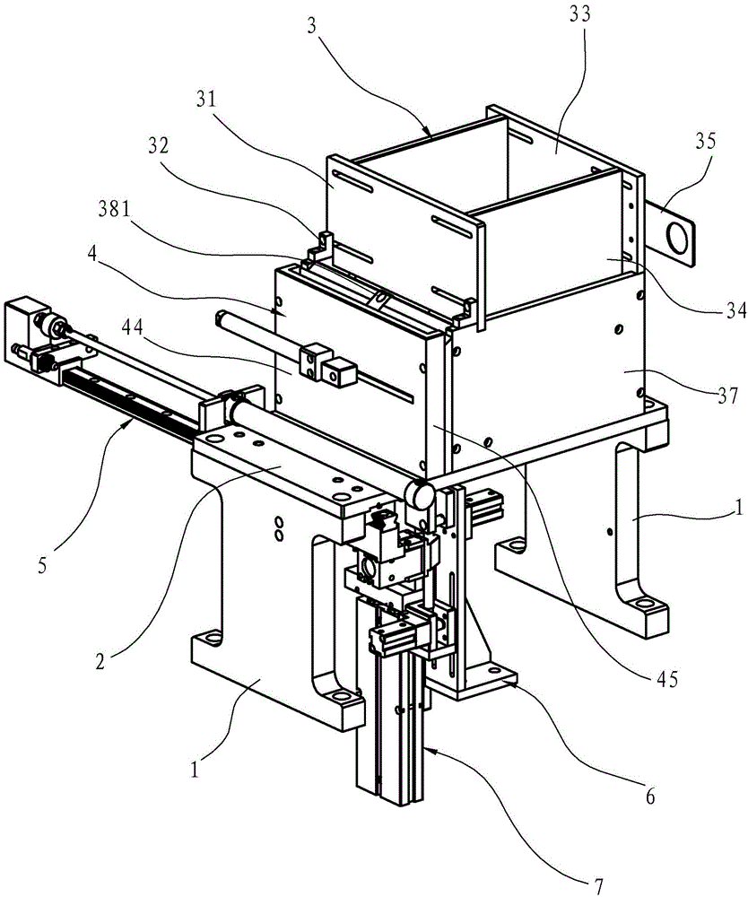 An automatic feeding mechanism used for quenching of shaft type workpieces